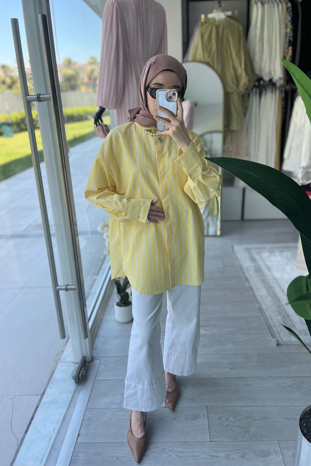 Çizgili Oversize Gömlek