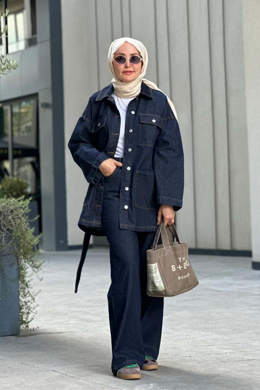 Dört Cepli Denim Takım Lacivert