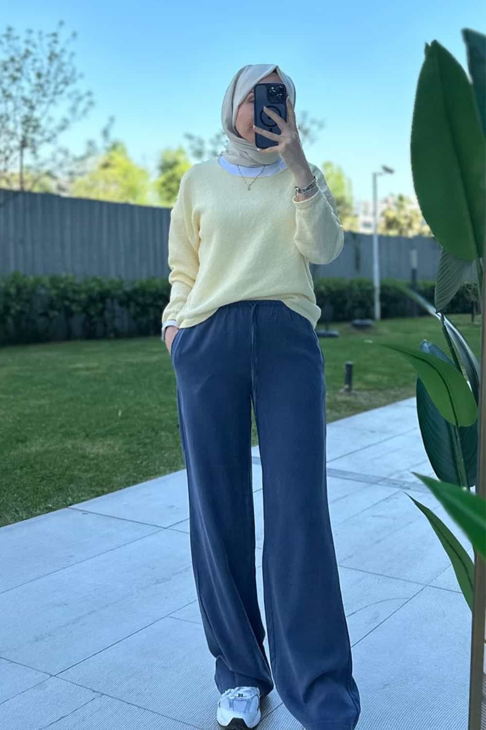 Massi Lacivert Tencel Pantolon