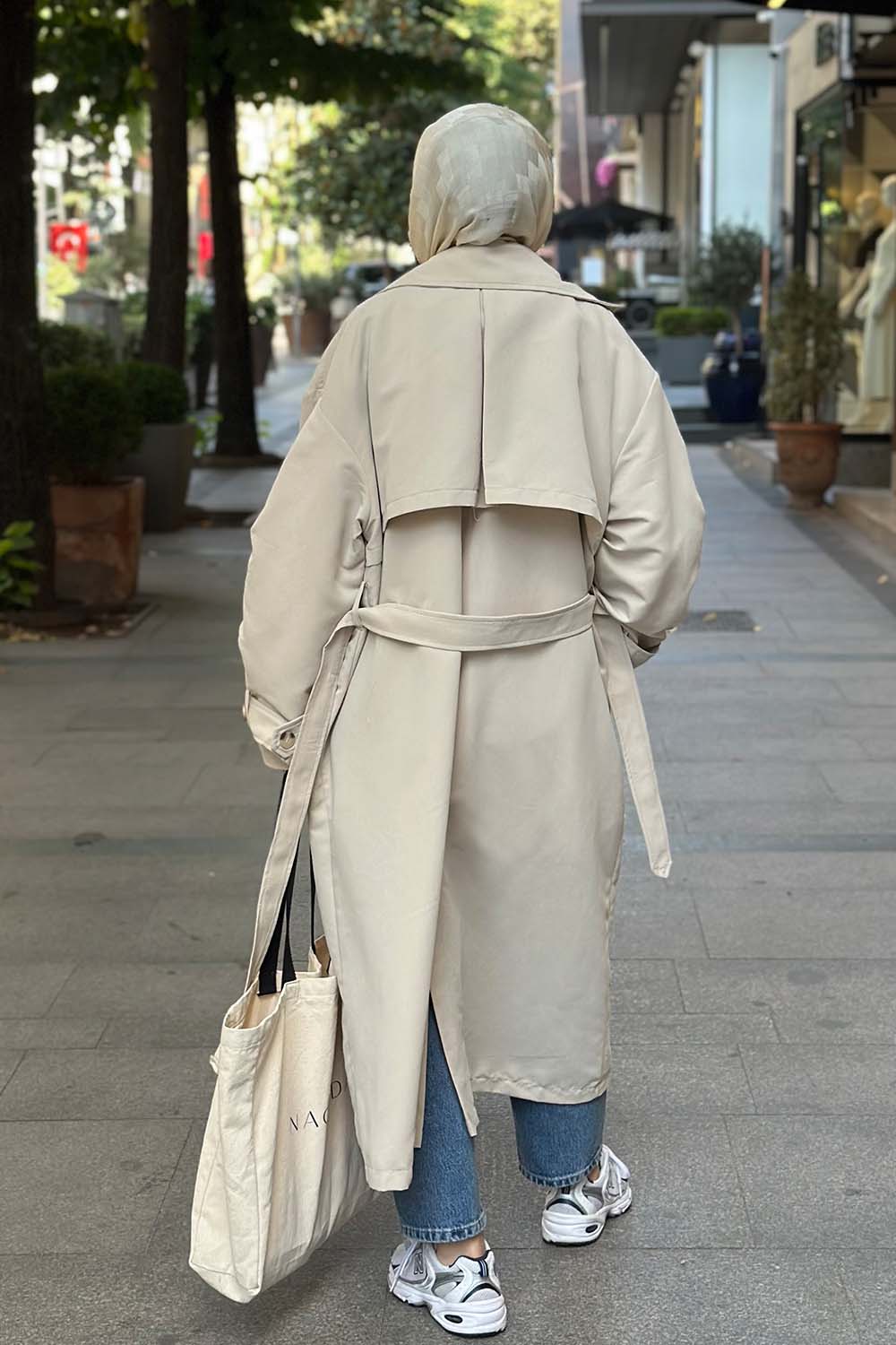 Oversize Trençkot - Krem