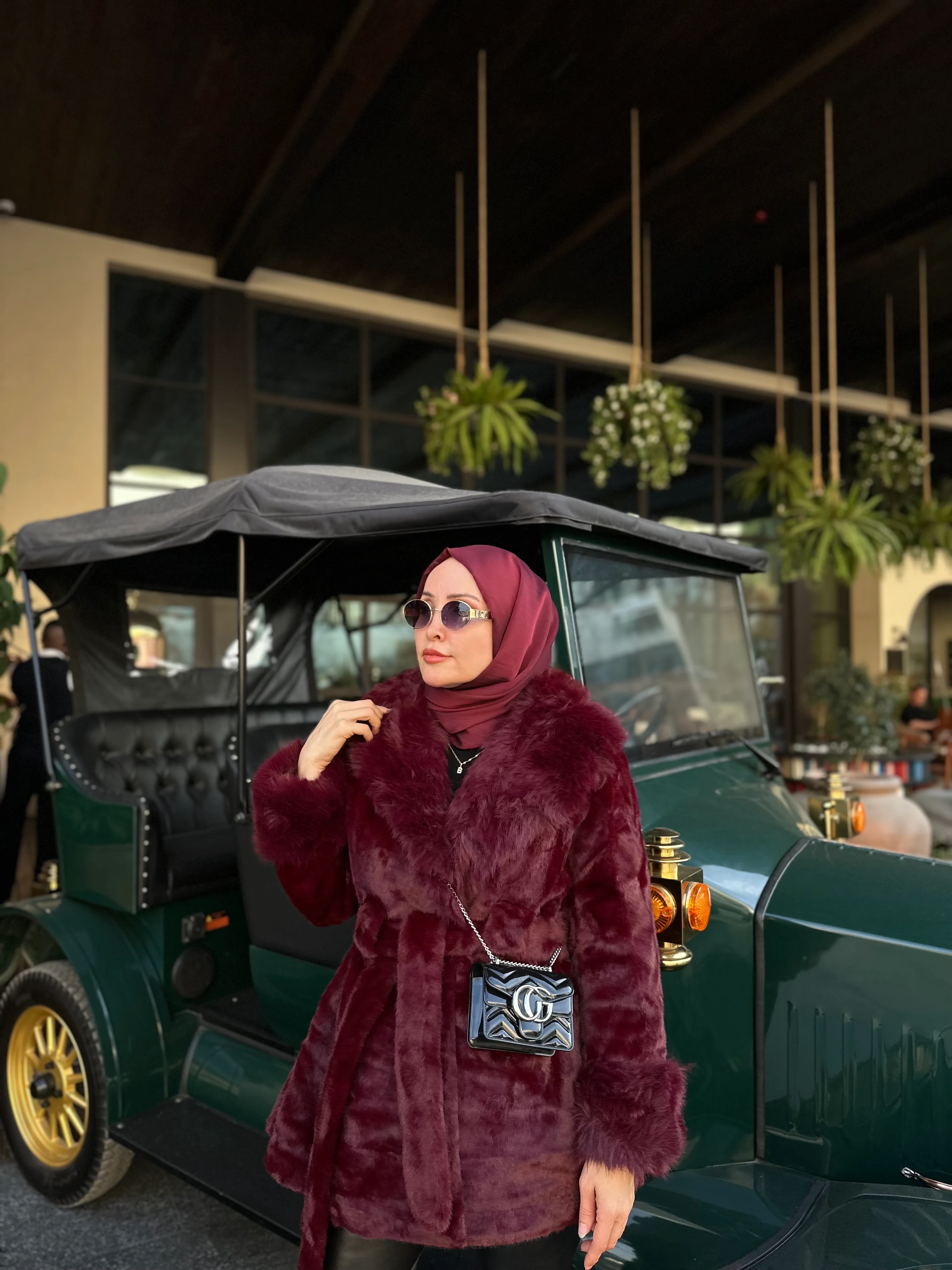 Orjinal Alpaka Kürk Bordo