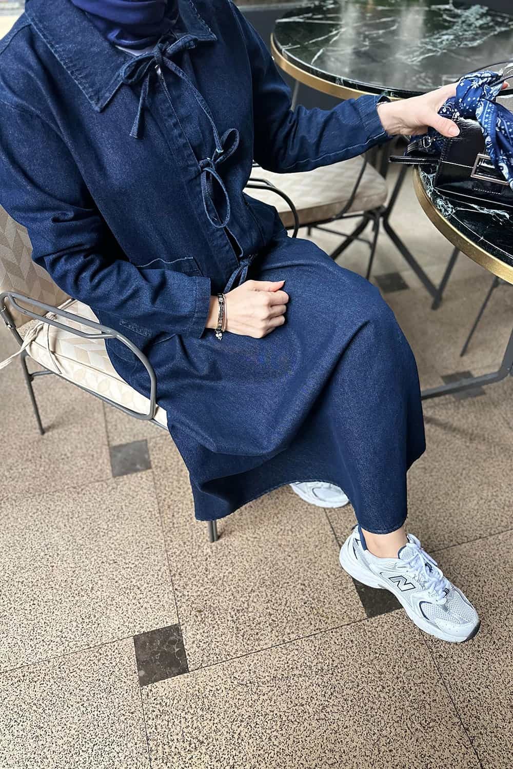 Lavin Bağlama Detaylı Denim Etek Takım