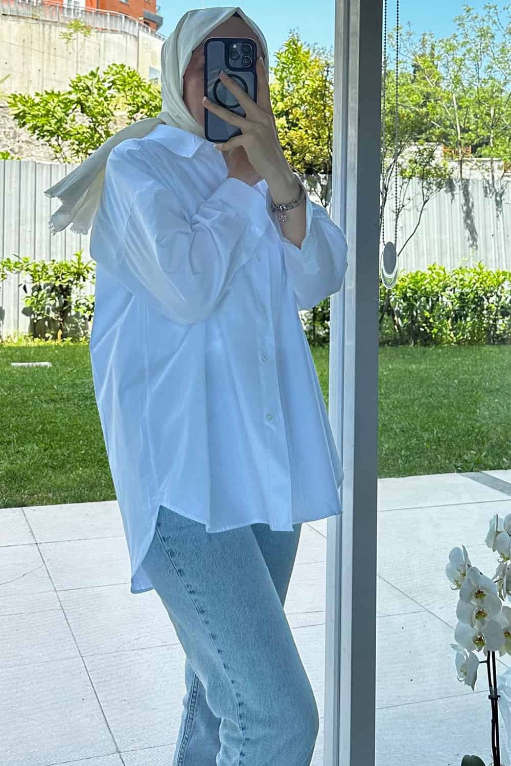Oversize Gömlek - Beyaz