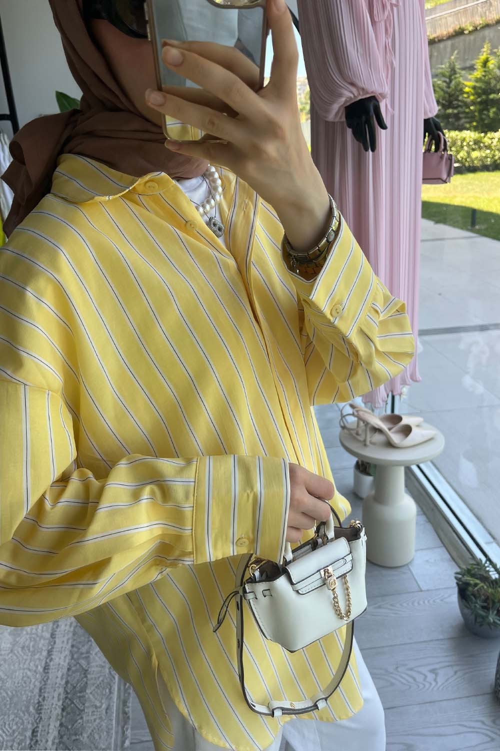 Çizgili Oversize Gömlek