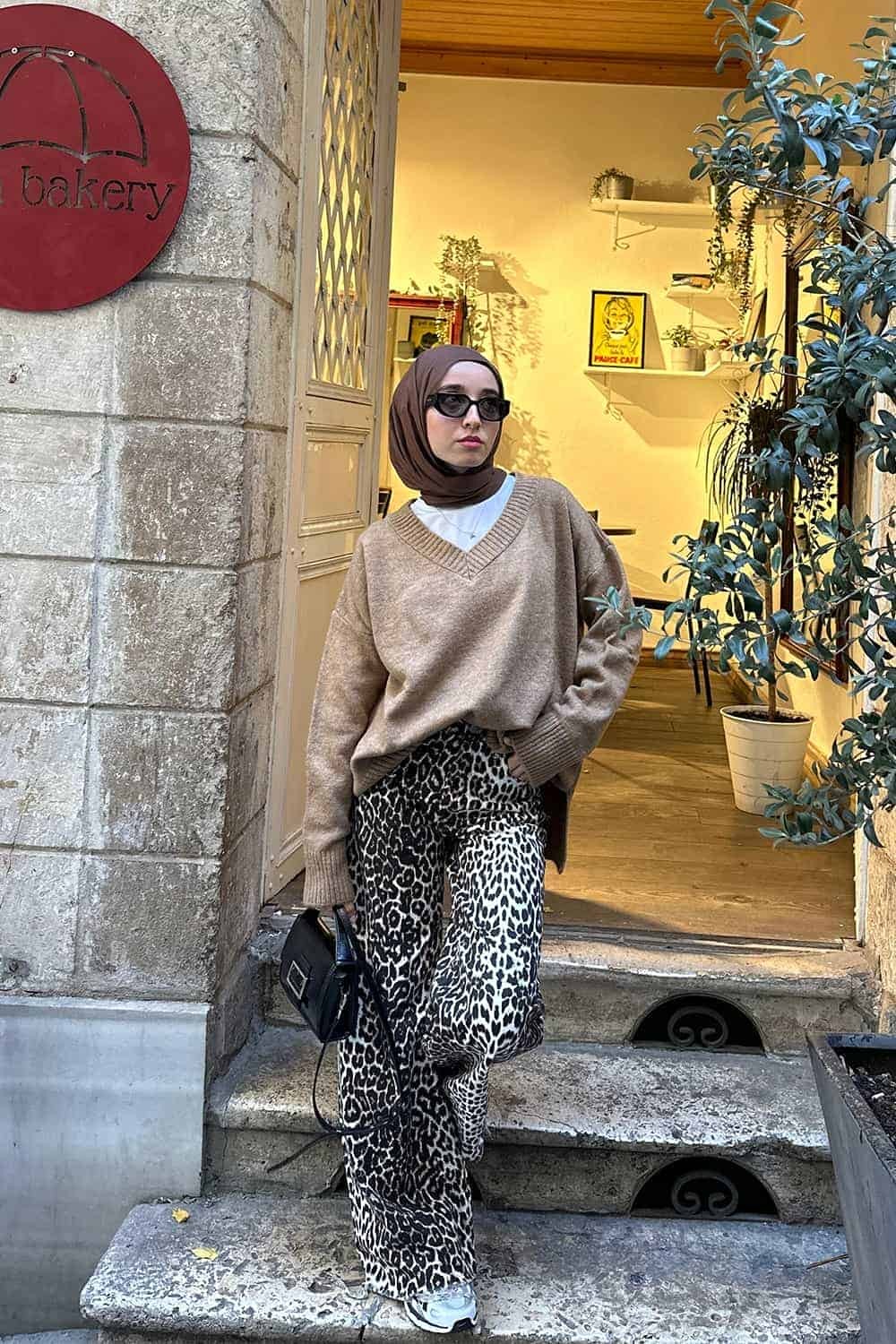 Leopar Wide Leg Jean Pantolon