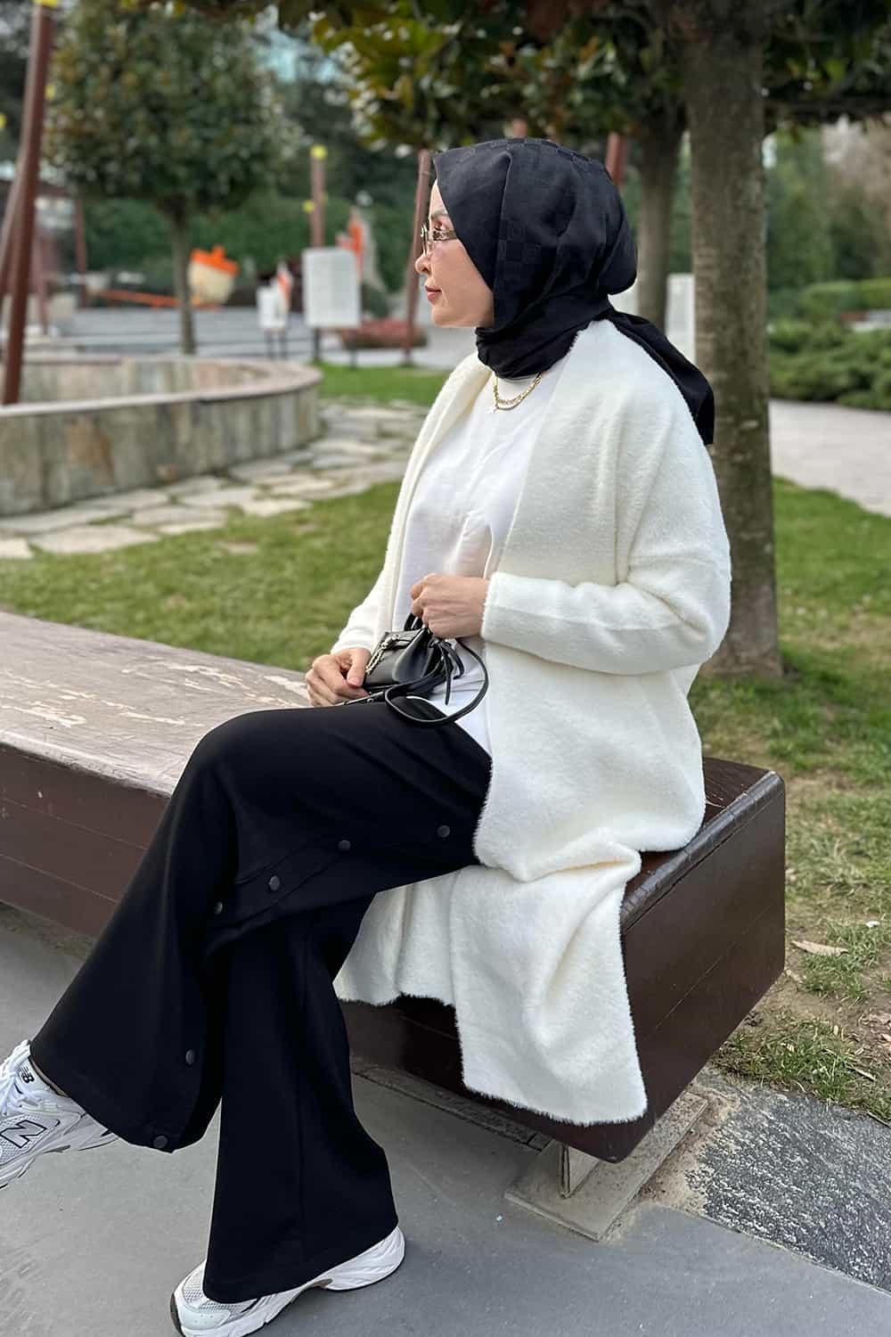 Çıtçıtlı Pantolon - Siyah