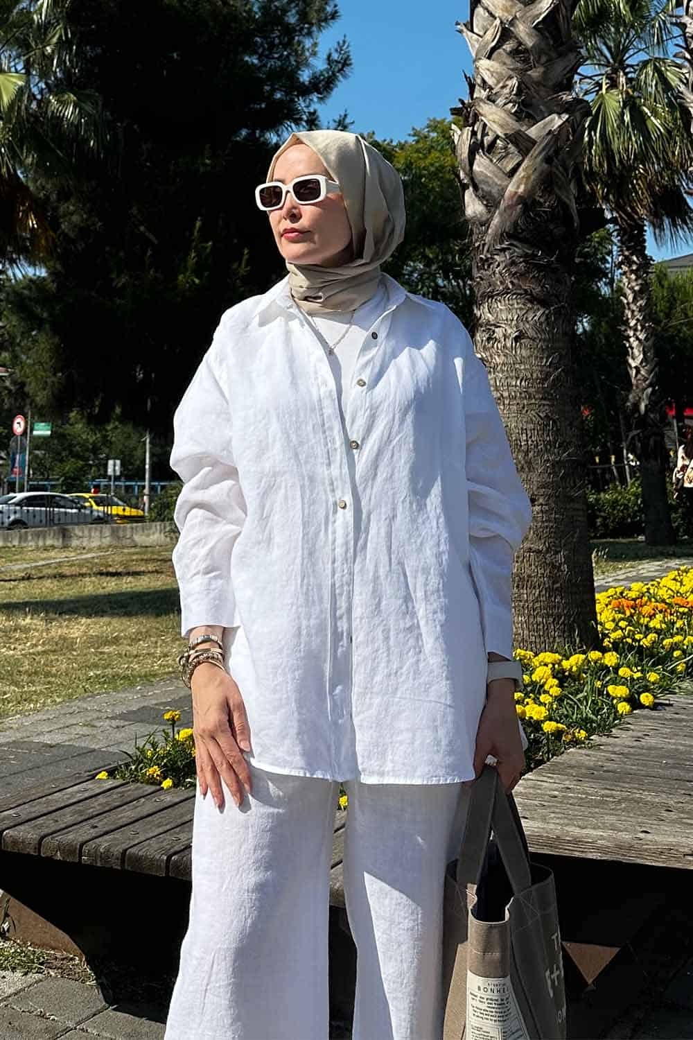 Keten Gömlek - Beyaz