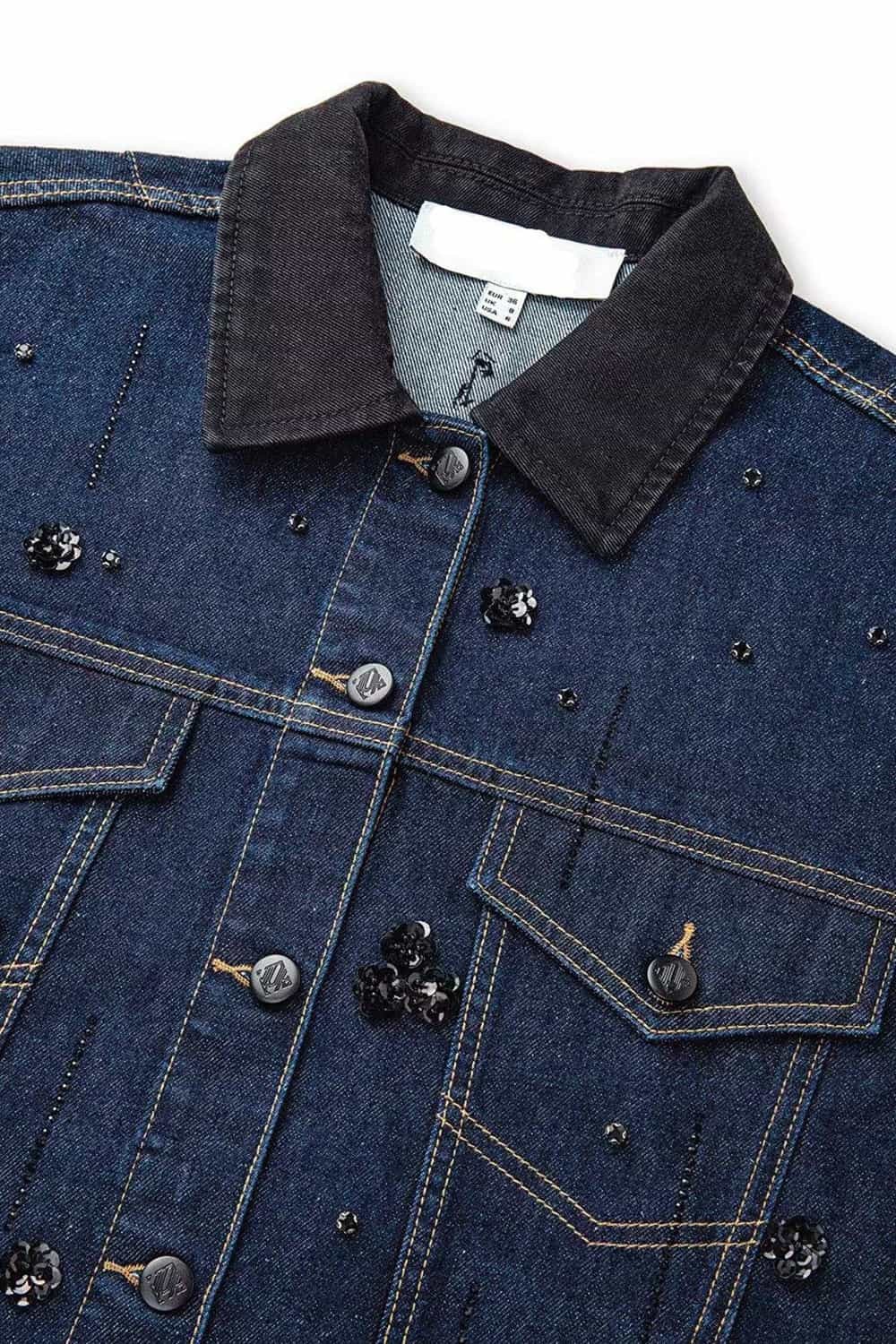 Taşlı Denim Ceket