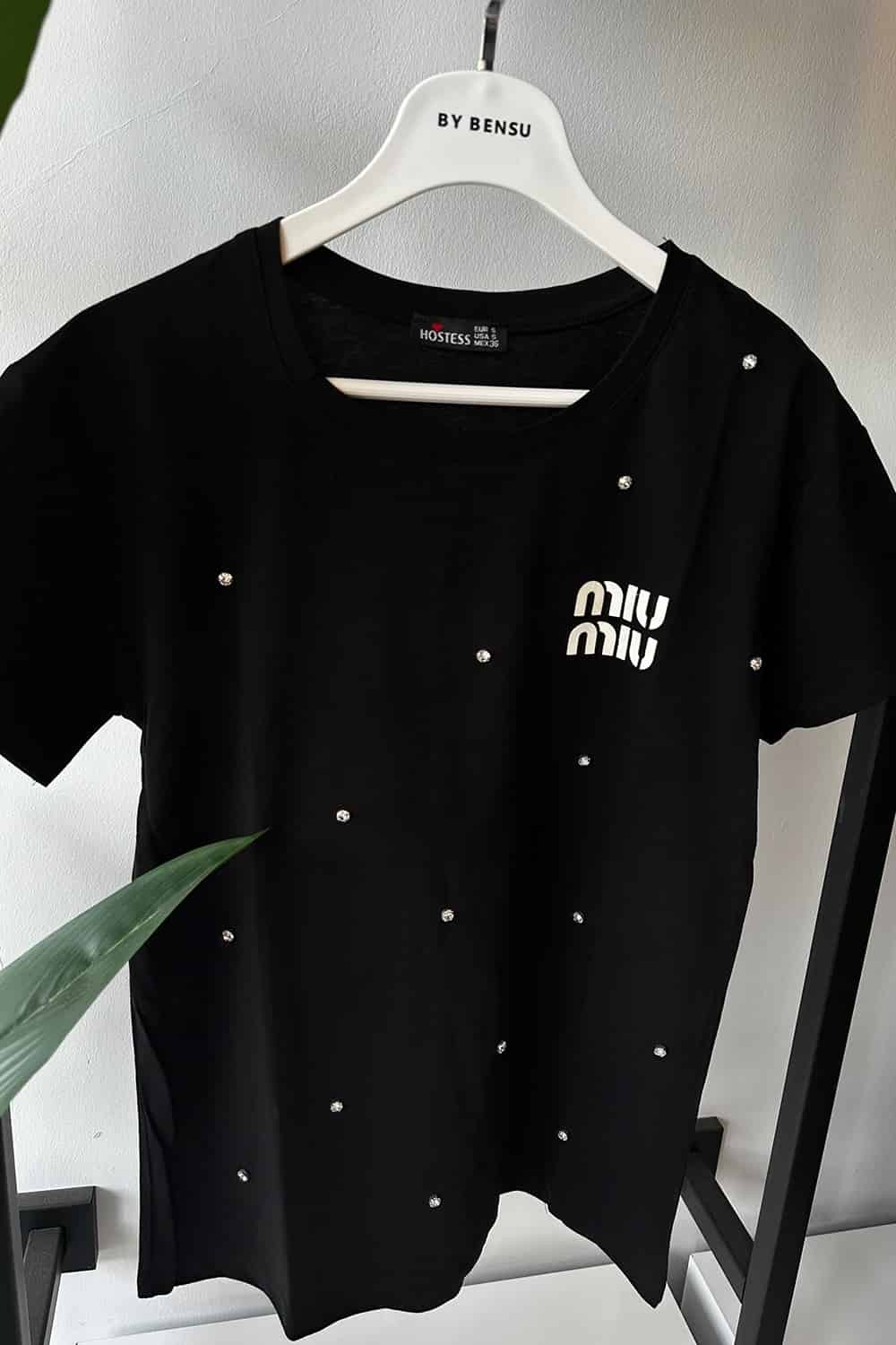 Siyah Miu Tişört