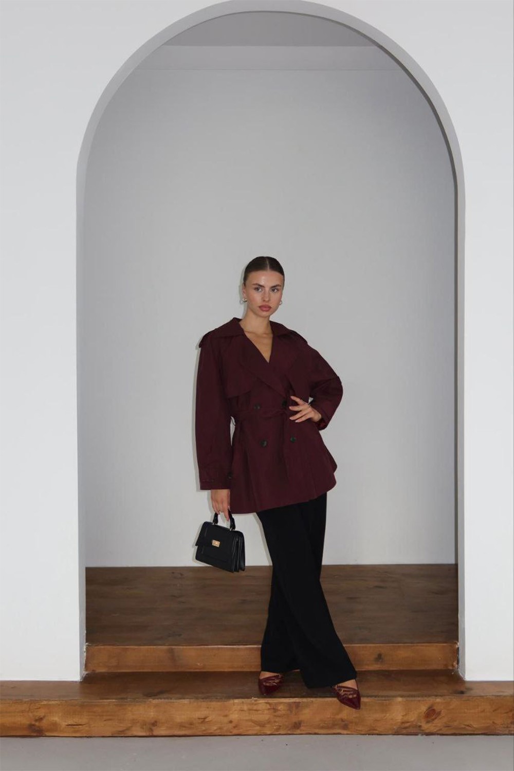 Ara Boy Premium Trençkot  - Bordo