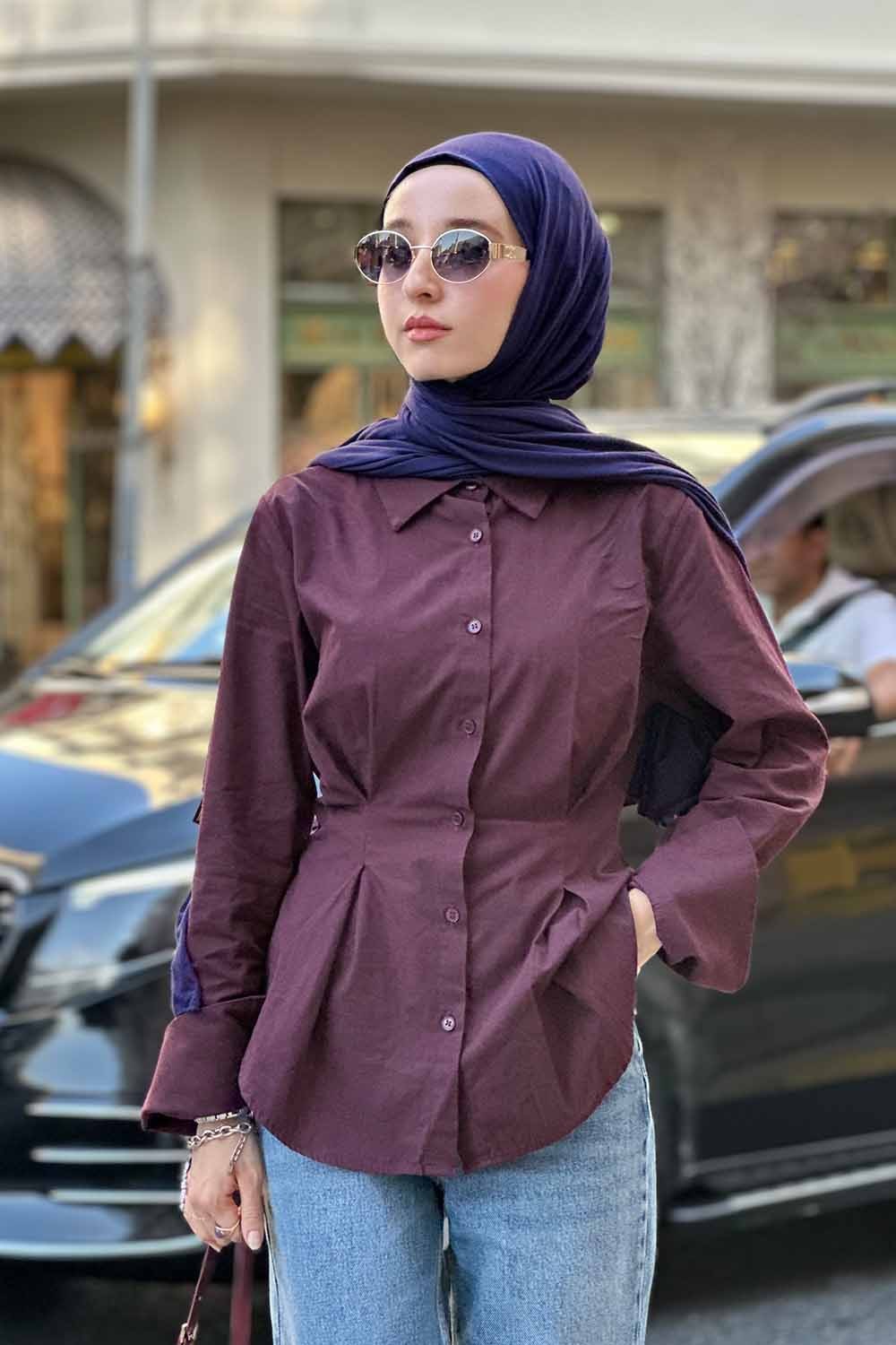 Fit Kalıp Gömlek - Bordo