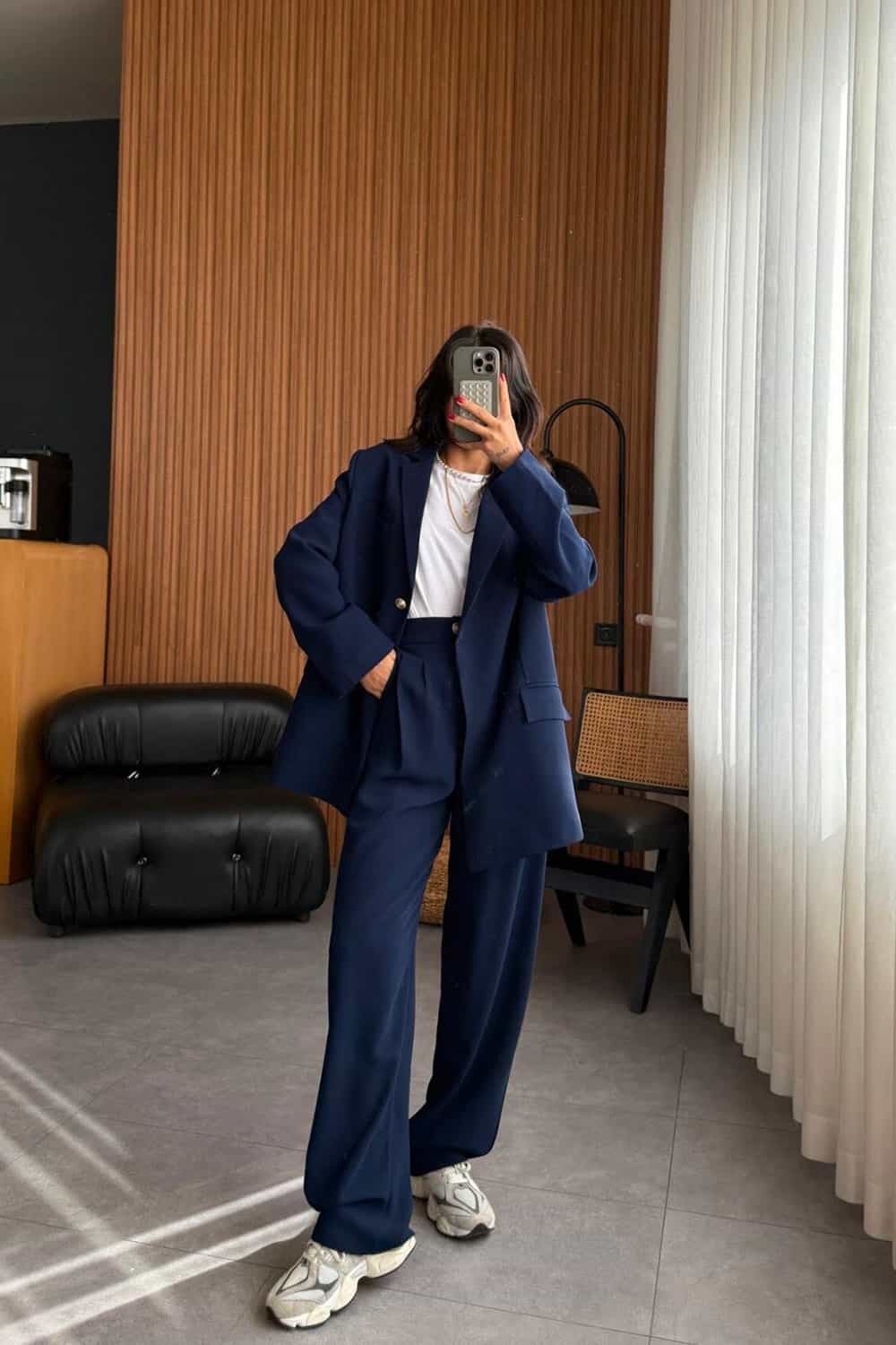 Arma Düğme Detaylı Blazer Ceket - Lacivert