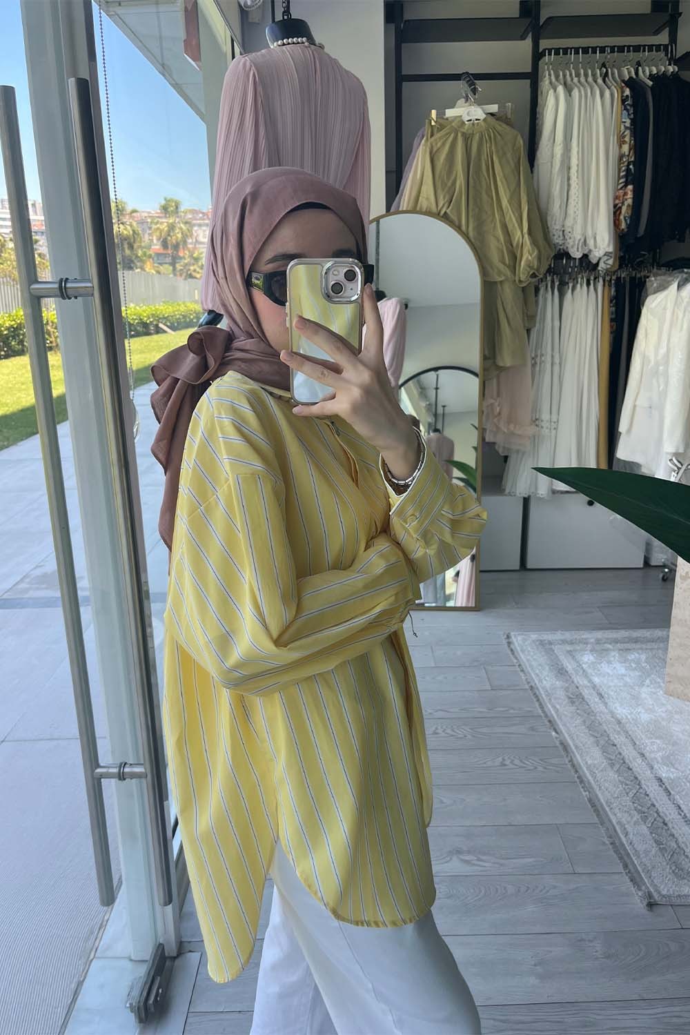 Çizgili Oversize Gömlek