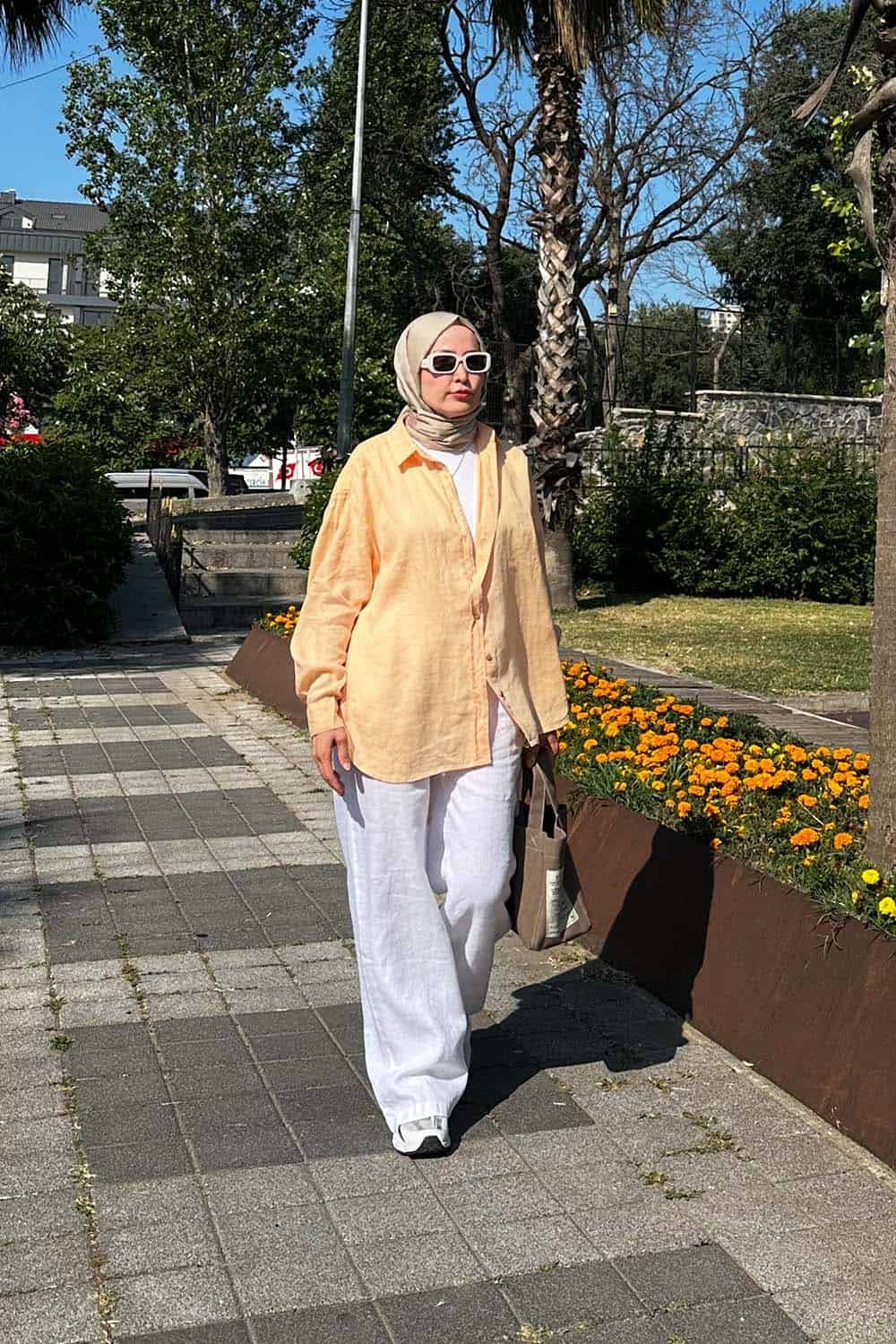 Keten Gömlek - Somon Rengi
