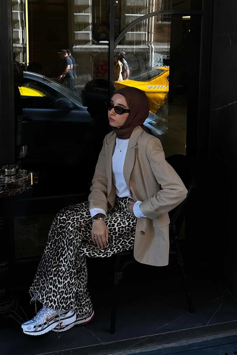 Leopar Wide Leg Jean Pantolon