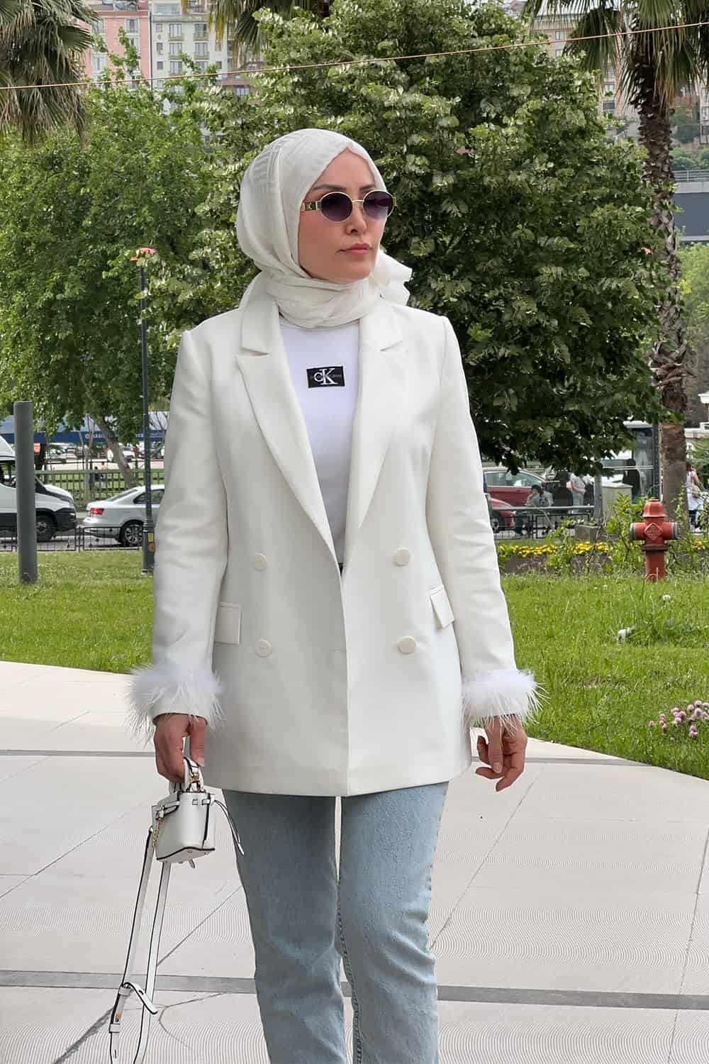 Premium Ceket Beyaz