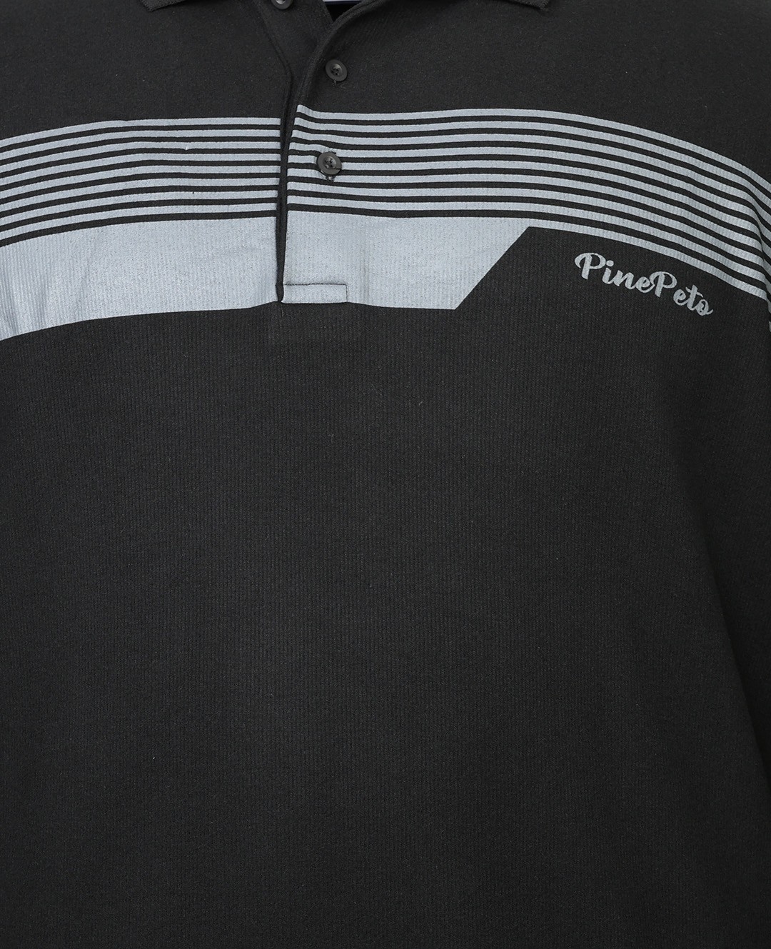Baskılı Büyük Beden Polo Yaka Selanik Sweatshirt