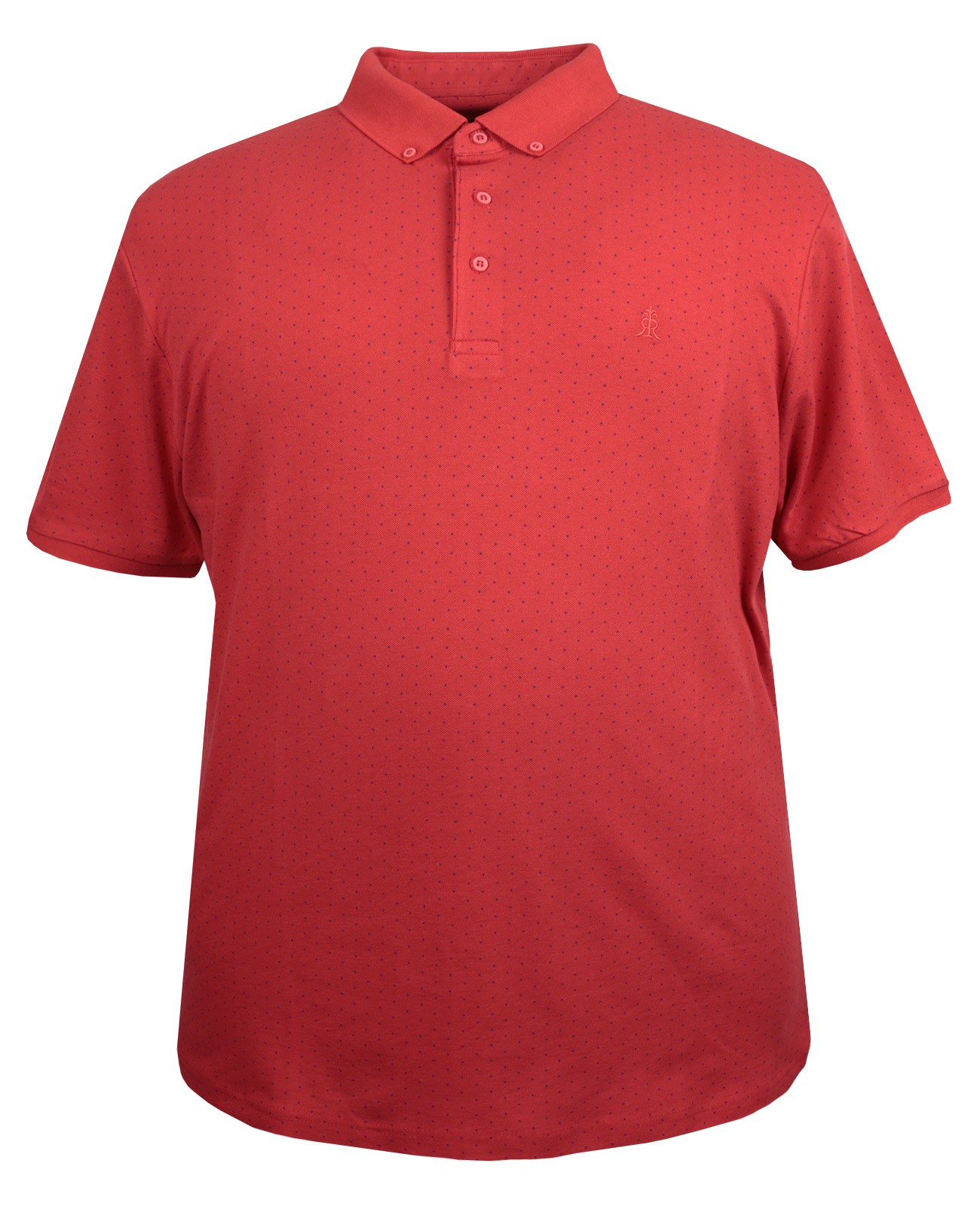 Plus Size Men's T-Shirt Polo Collar Pique Pomegranate