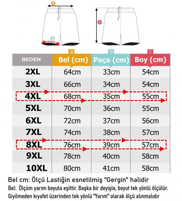 Erkek Büyük Beden Likralı Penye Şort Dekons - Lacivert