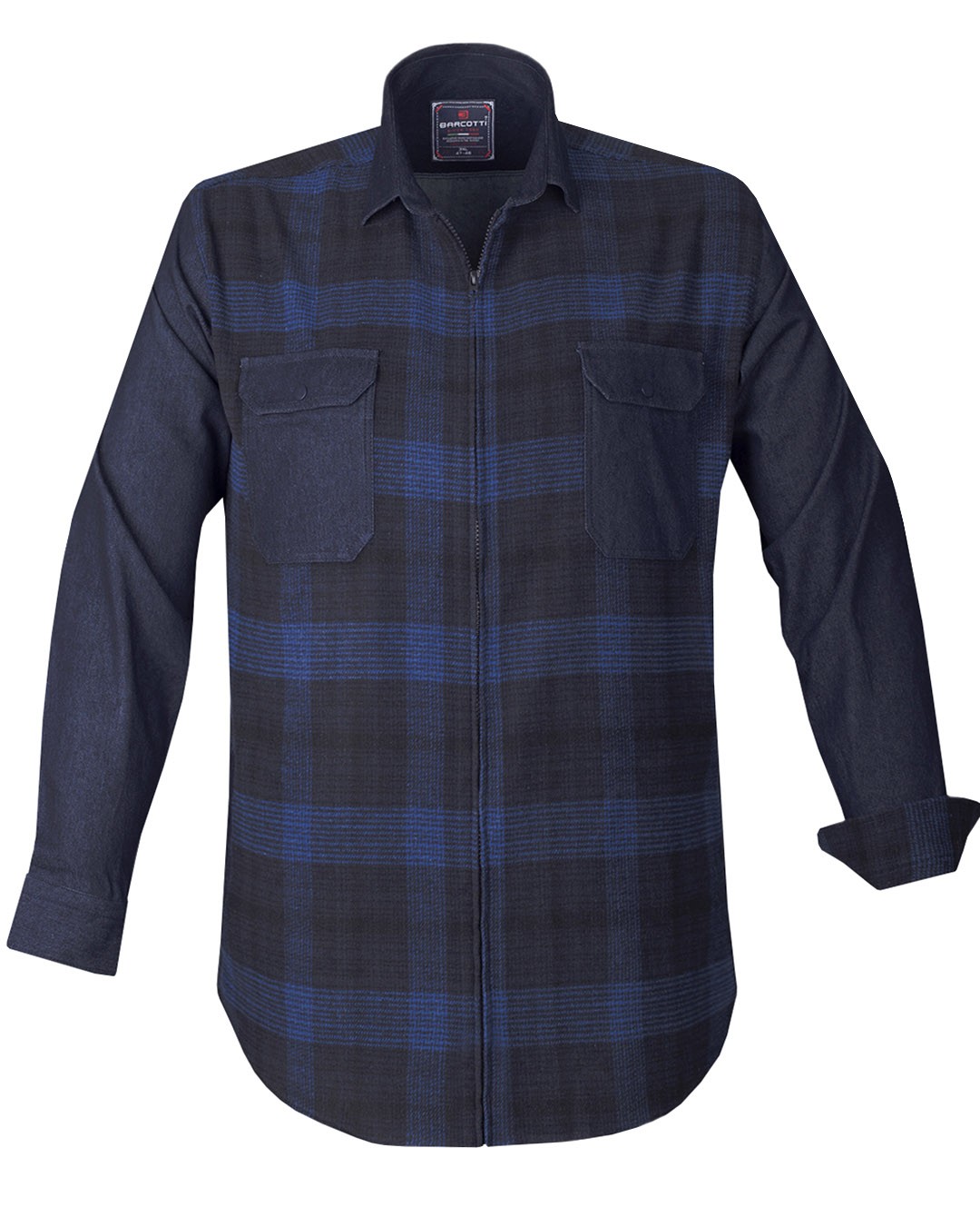 Plus Size Segmented Lumberjack Denim Shirt