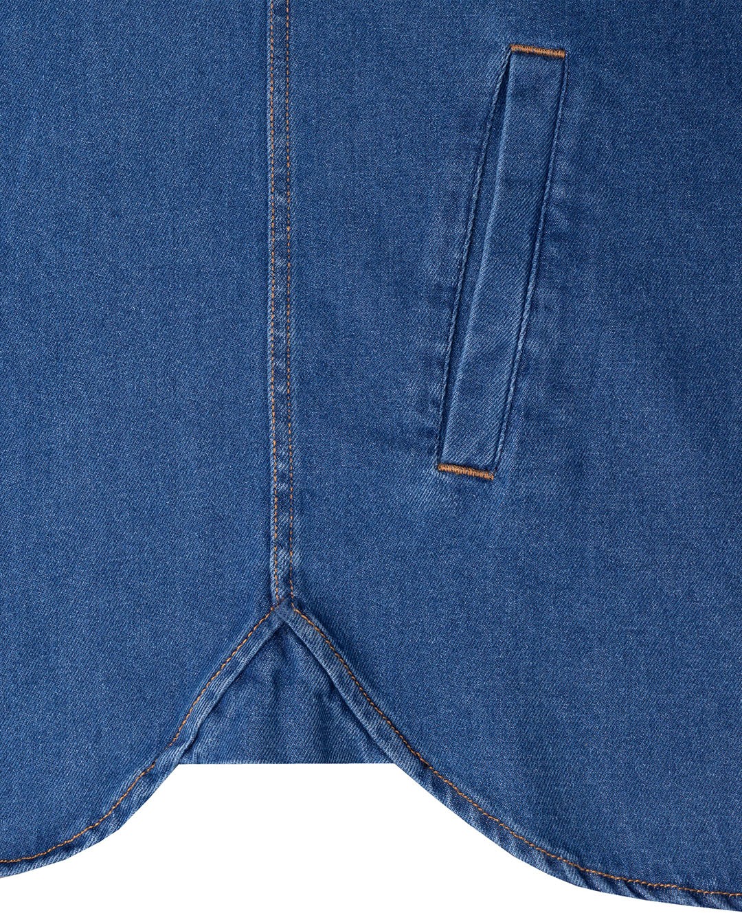 Plus Size Denim Shirt Side Pockets