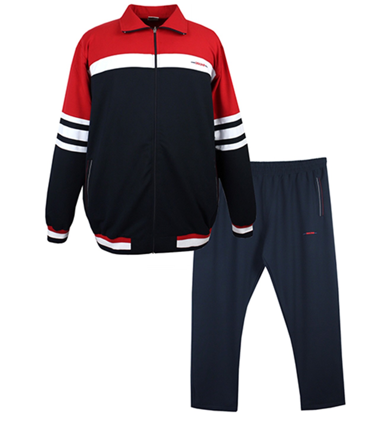 Plus Size Lycra Tracksuit Set Red-Laci 7XL-10XL