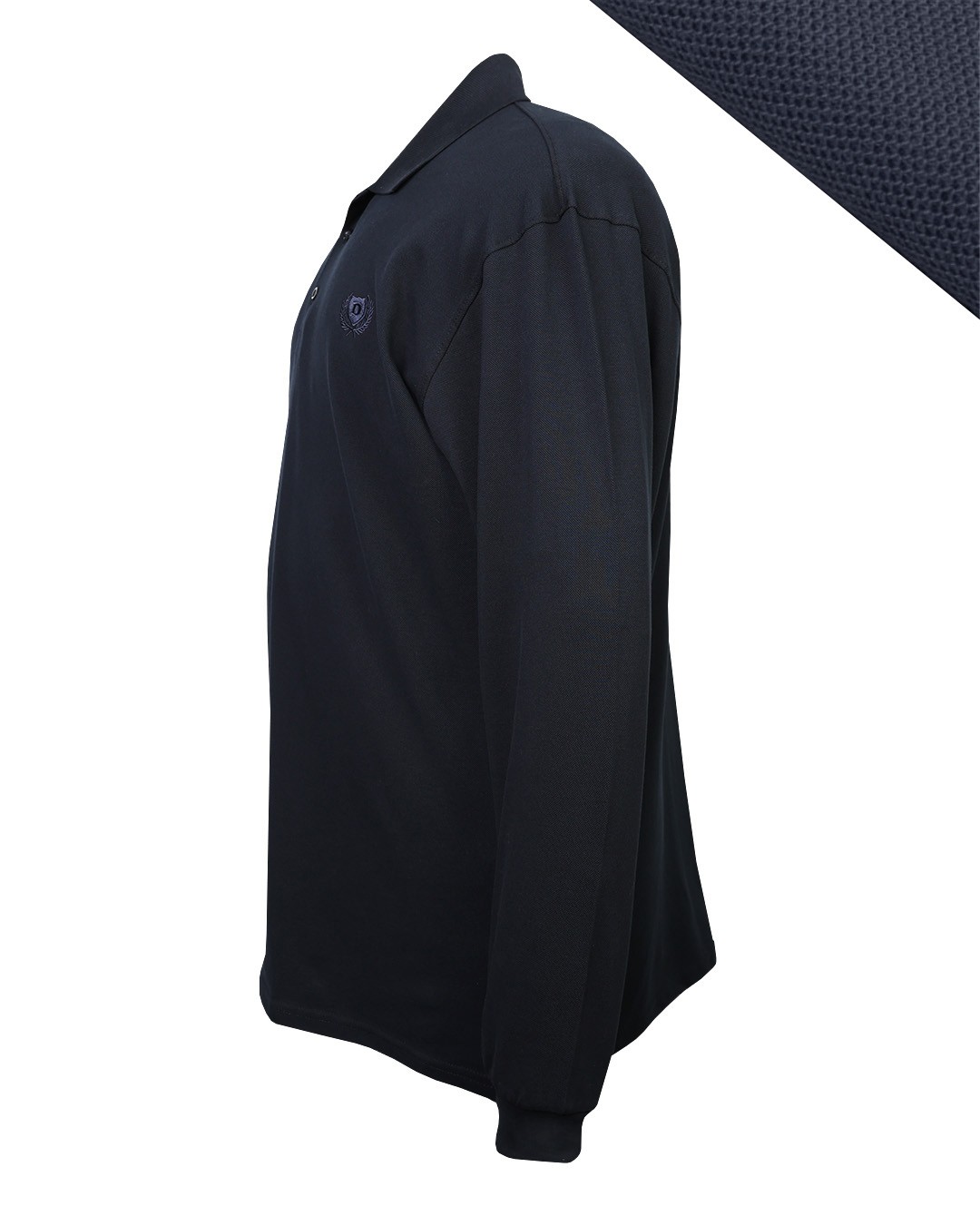 Büyük Beden Lacos Pike Polo Yaka Sweatshirt - Lacivert