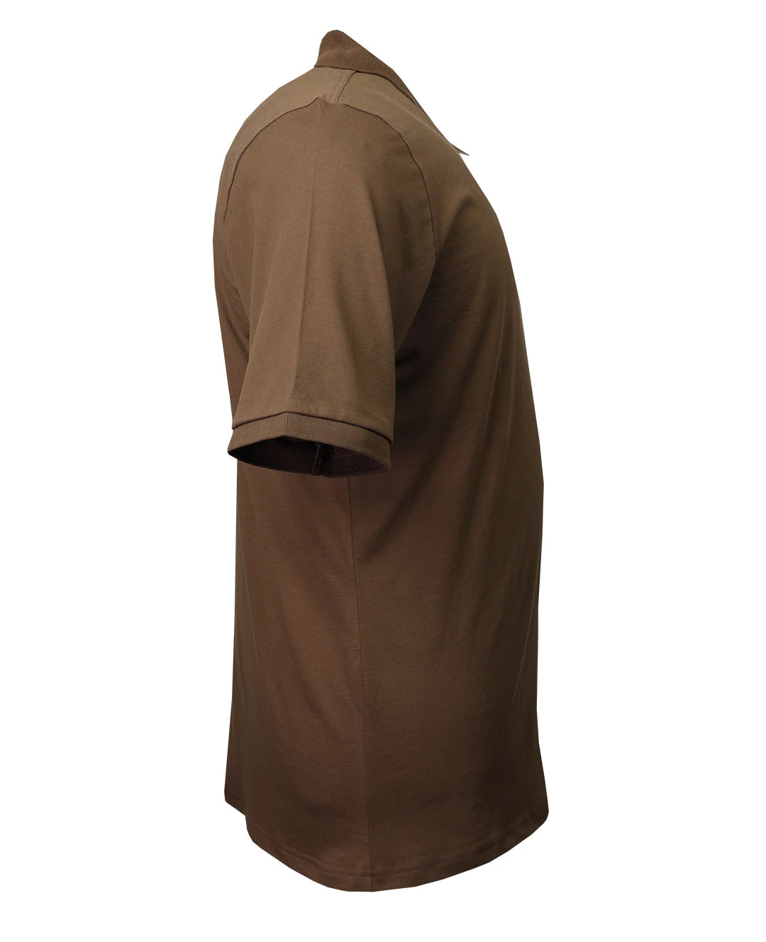 Büyük Beden Likralı Pike Polo Yaka Tişört - Kahverengi