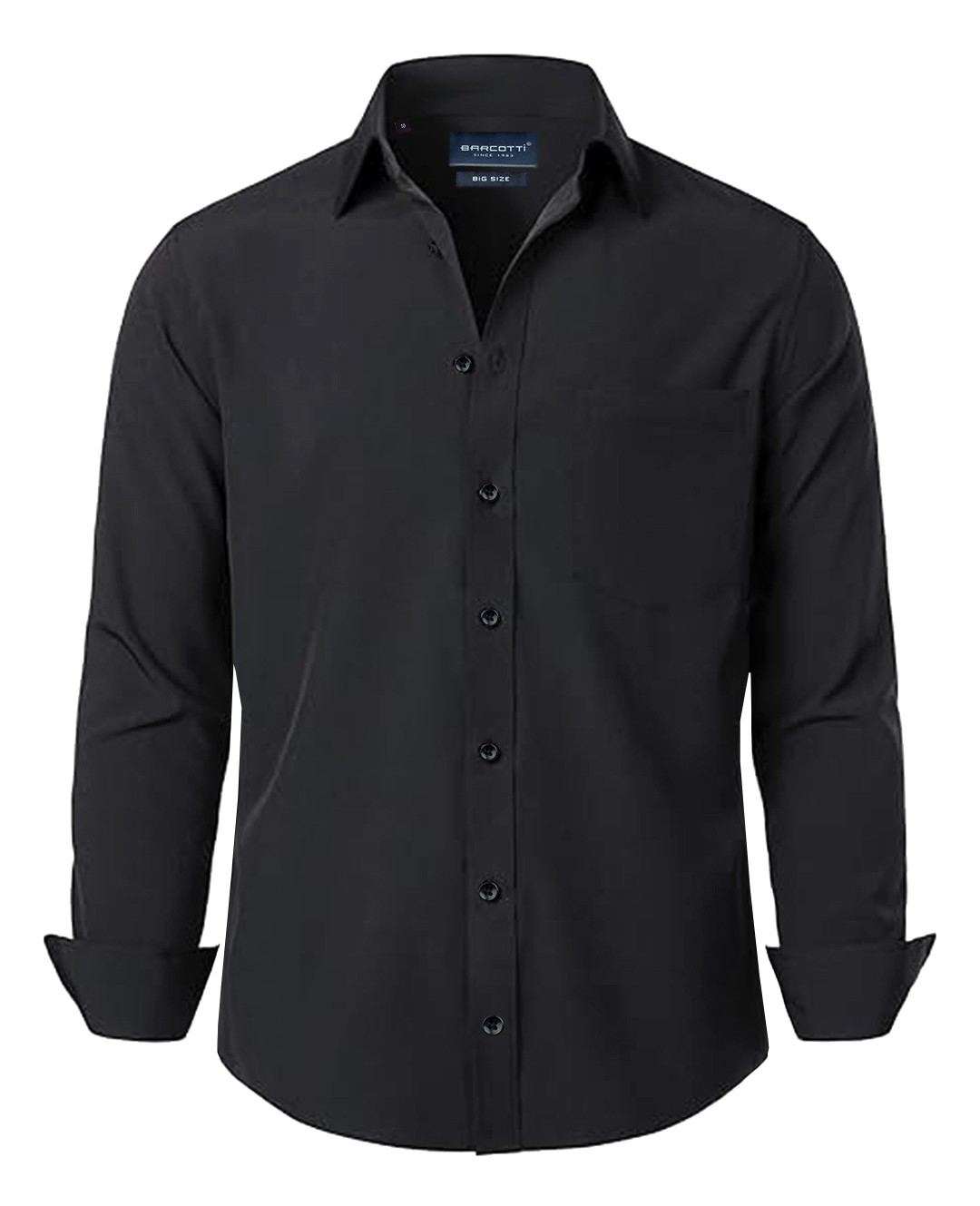 Süper Size  Klasik Gömlek Uzun Kol 10XL-11XL-12XL - Siyah
