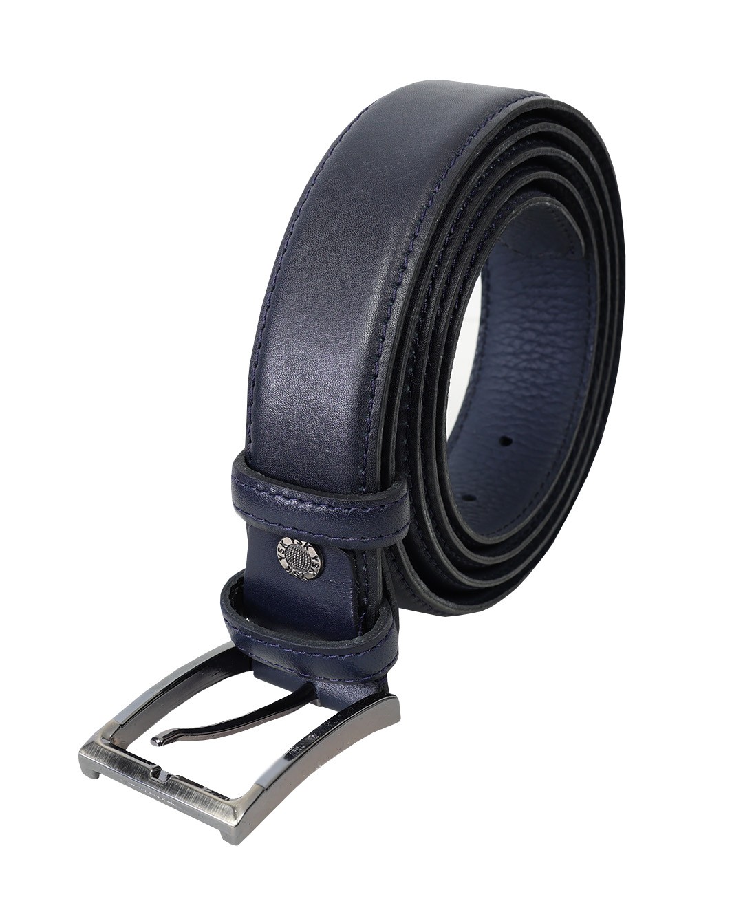 Plus Size Classic Leather Belt Navy Blue