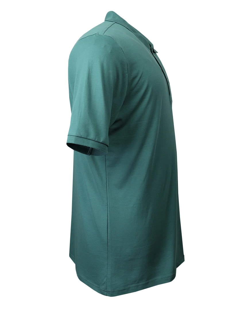 Büyük Beden Likralı Pike Polo Yaka Tişört - Yeşil