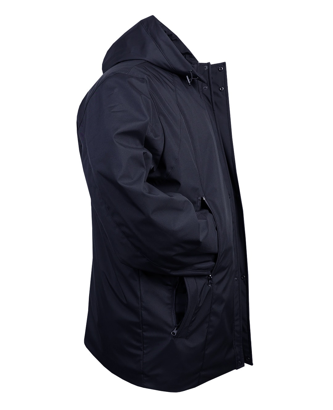 Büyük Beden Kapüşonlu Softshell Mont Astarlı - Lacivert