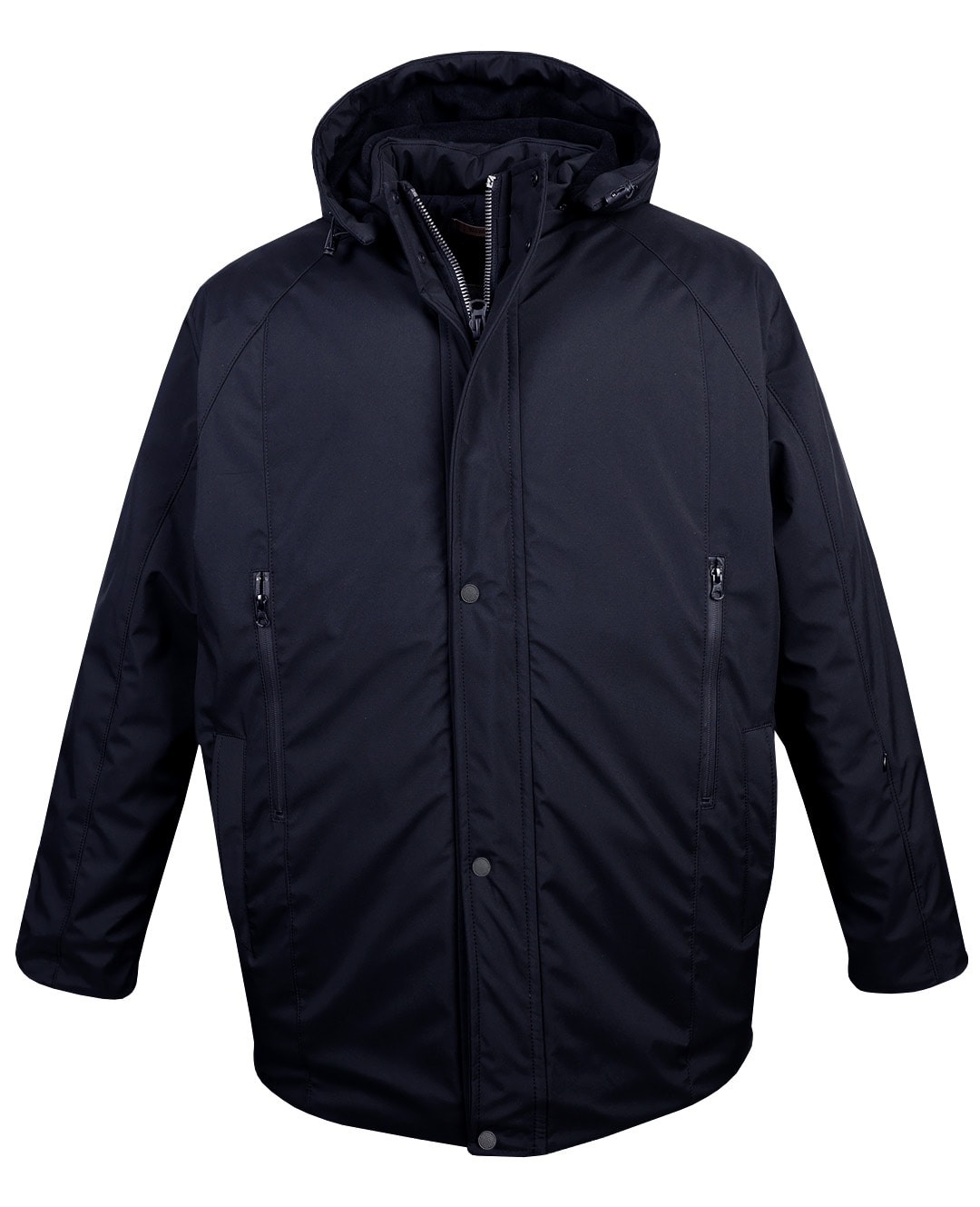 Büyük Beden Kapüşonlu Softshell Mont Astarlı - Lacivert