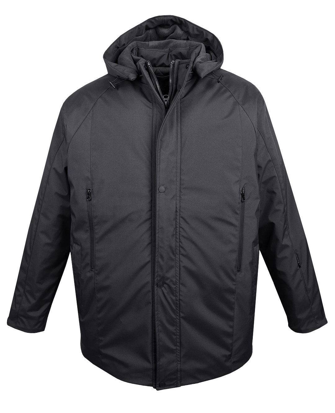 Büyük Beden Kapüşonlu Softshell Mont Astarlı - Antrasit