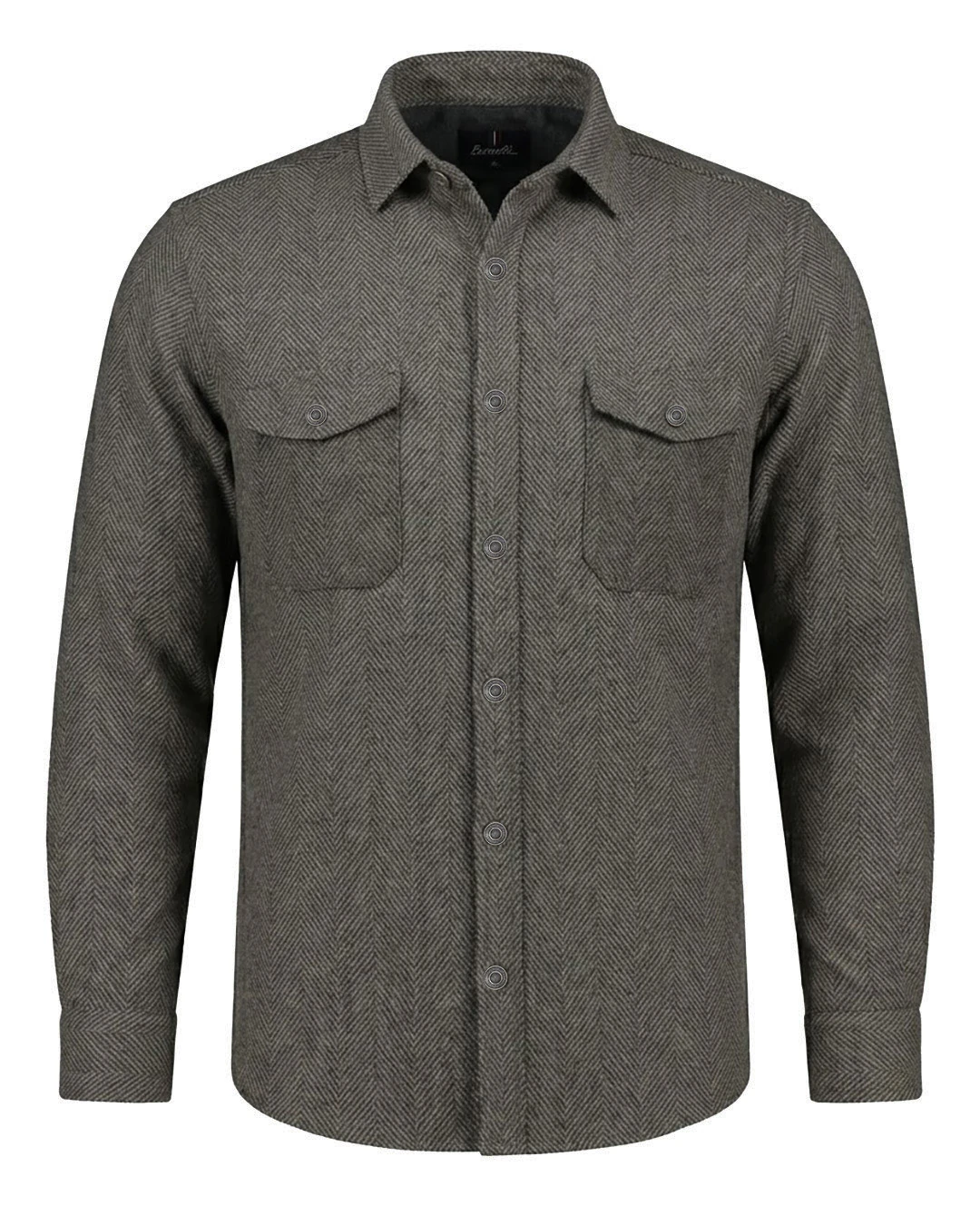 Büyük Beden Çift Cepli Pamuklu Örme Gömlek - Bej