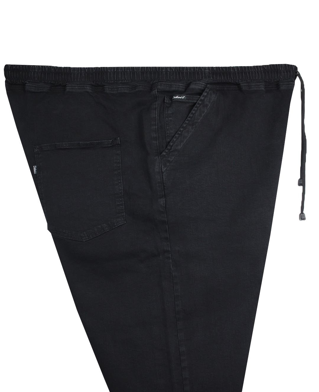 Süper Size Bağcıklı Kışlık Kot Pantolon Black-Black 76-86