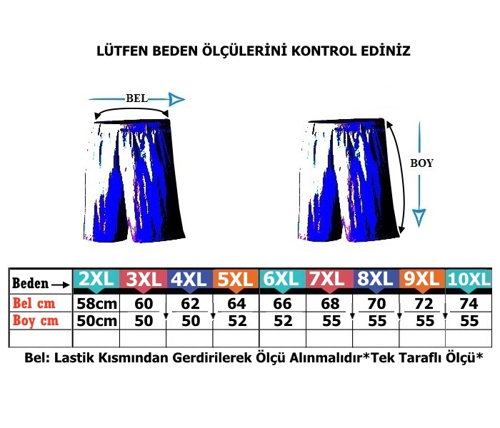 Büyük Beden Erkek Deniz Şortu Dekons