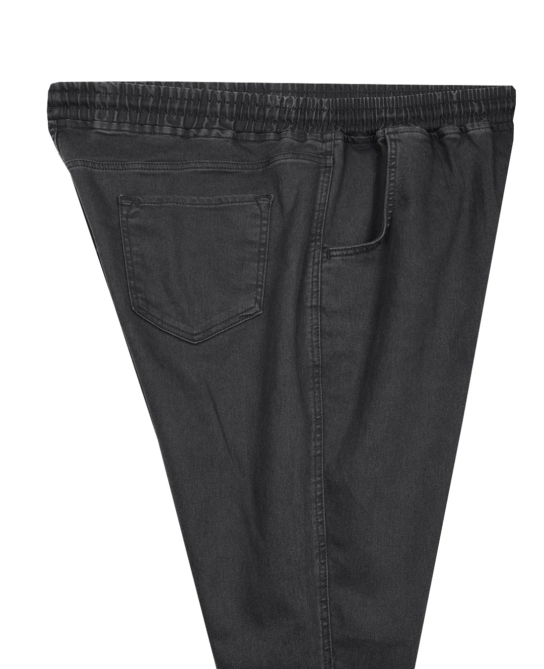 Kışlık Büyük Beden Bağcıklı Denim Pantolon - Antrasit