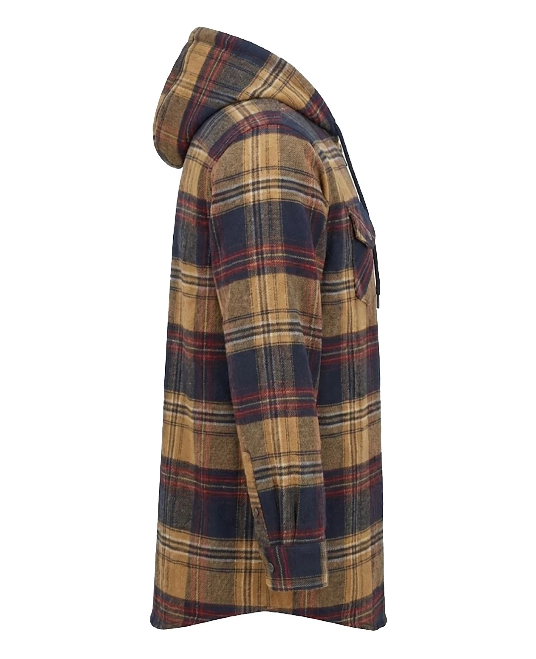 Büyük Beden Kapşonlu Oduncu Sweat Ekose - Bej