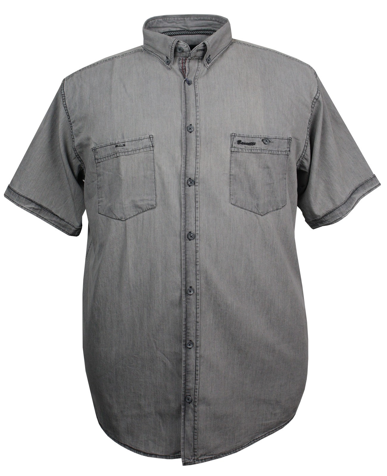 Plus Size Denim Shirt Short Sleeve