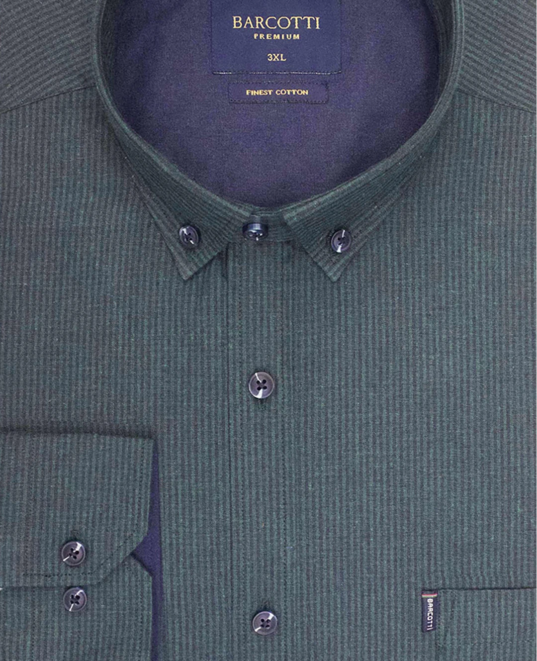 Büyük Beden Pamuklu Ekose Gömlek Düğme Yaka