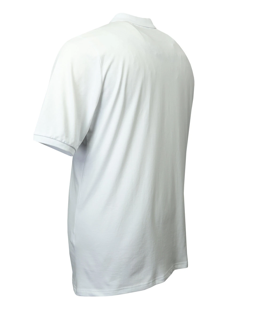 Büyük Beden Likralı Pike Polo Yaka Tişört - Beyaz