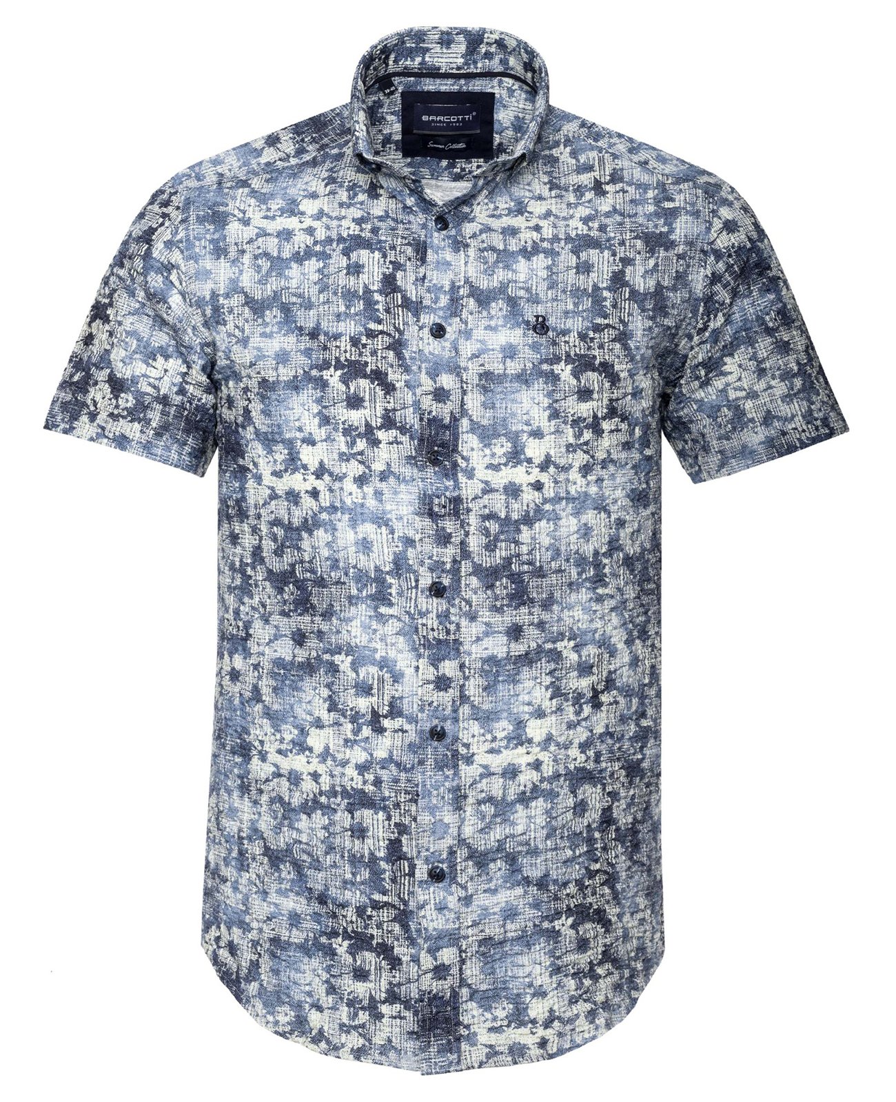 Plus Size Short Sleeve Shirt Patterned Seersucker