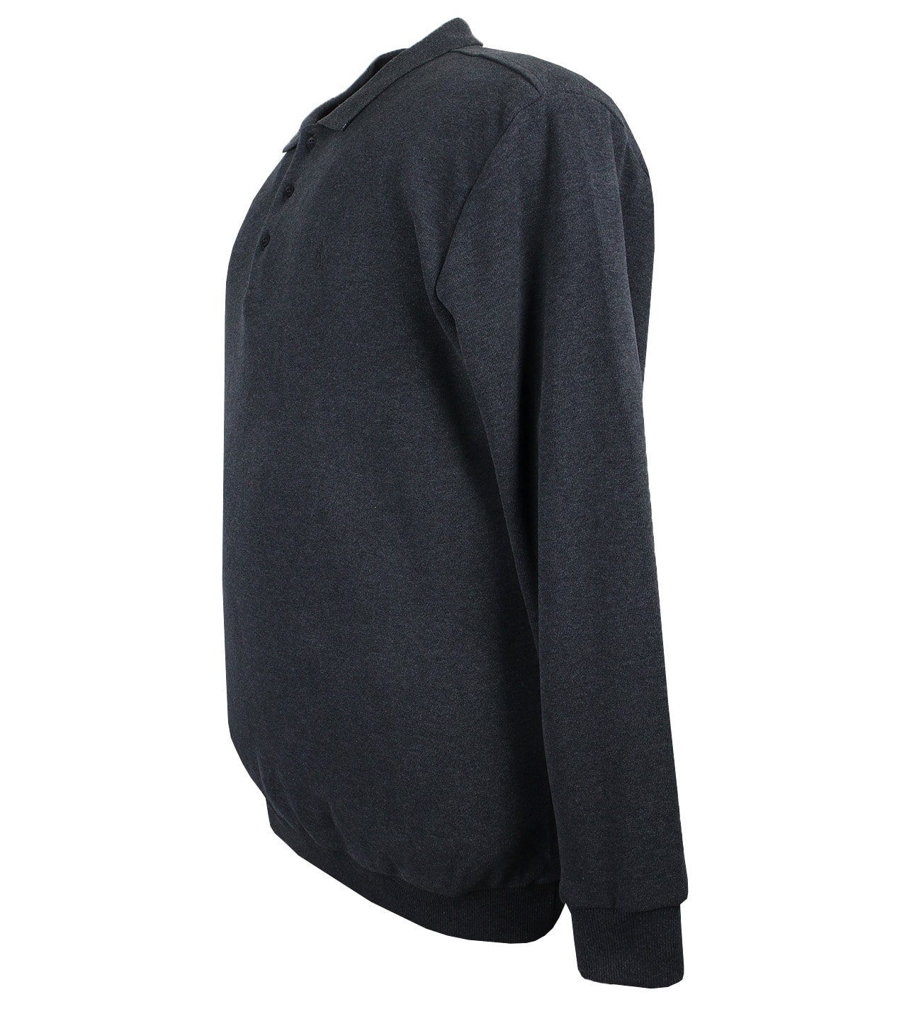 Büyük Beden Polo Yaka Selanik Kazak - Antrasit