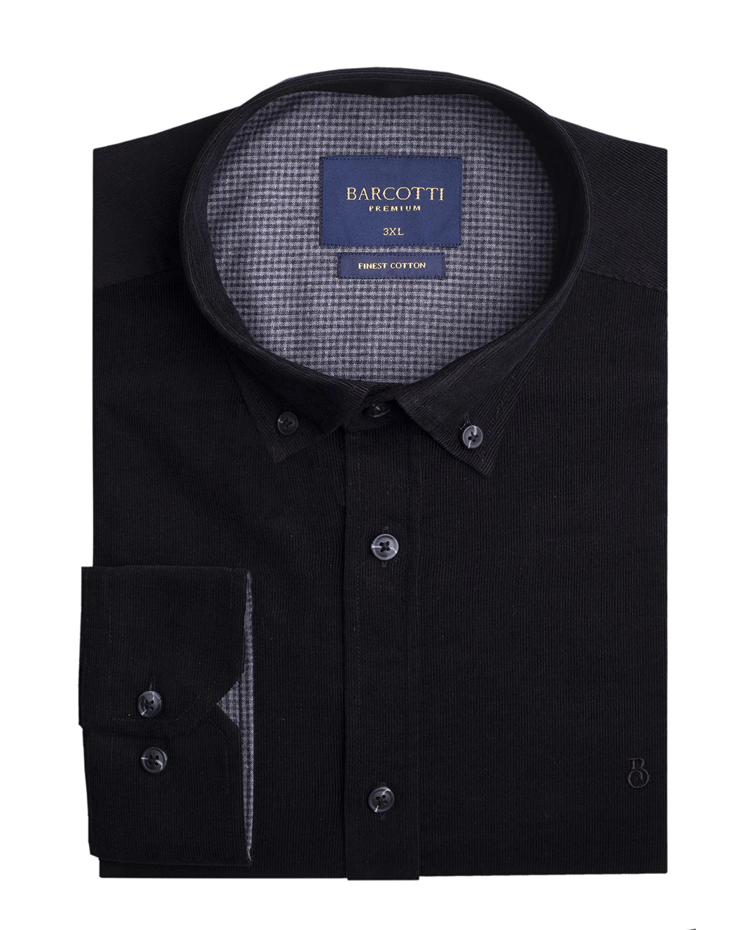 Büyük Beden Kadife Gömlek Düğme Yaka