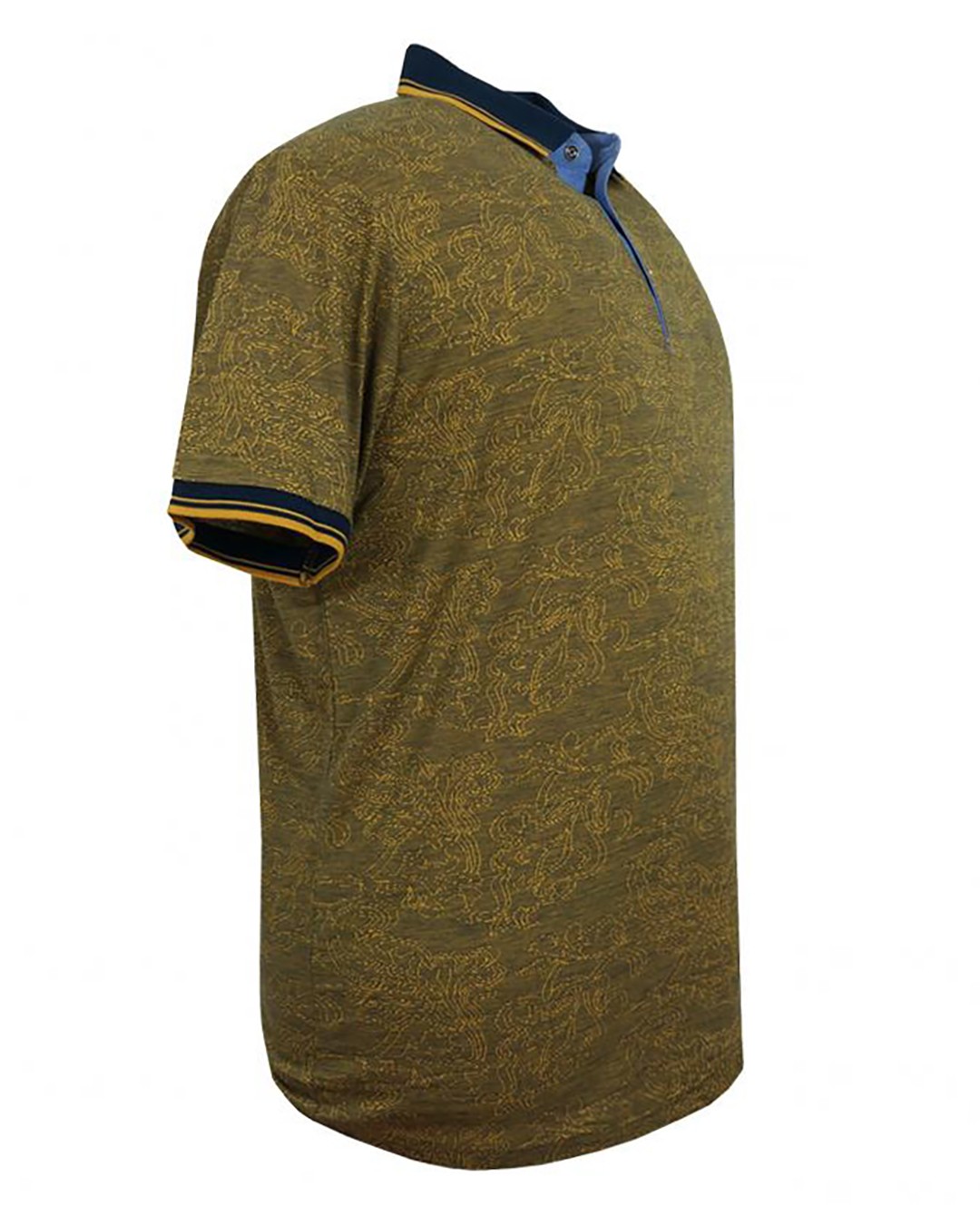 Plus Size Men's T-Shirt Jacquard Single Jersey Polo Collar