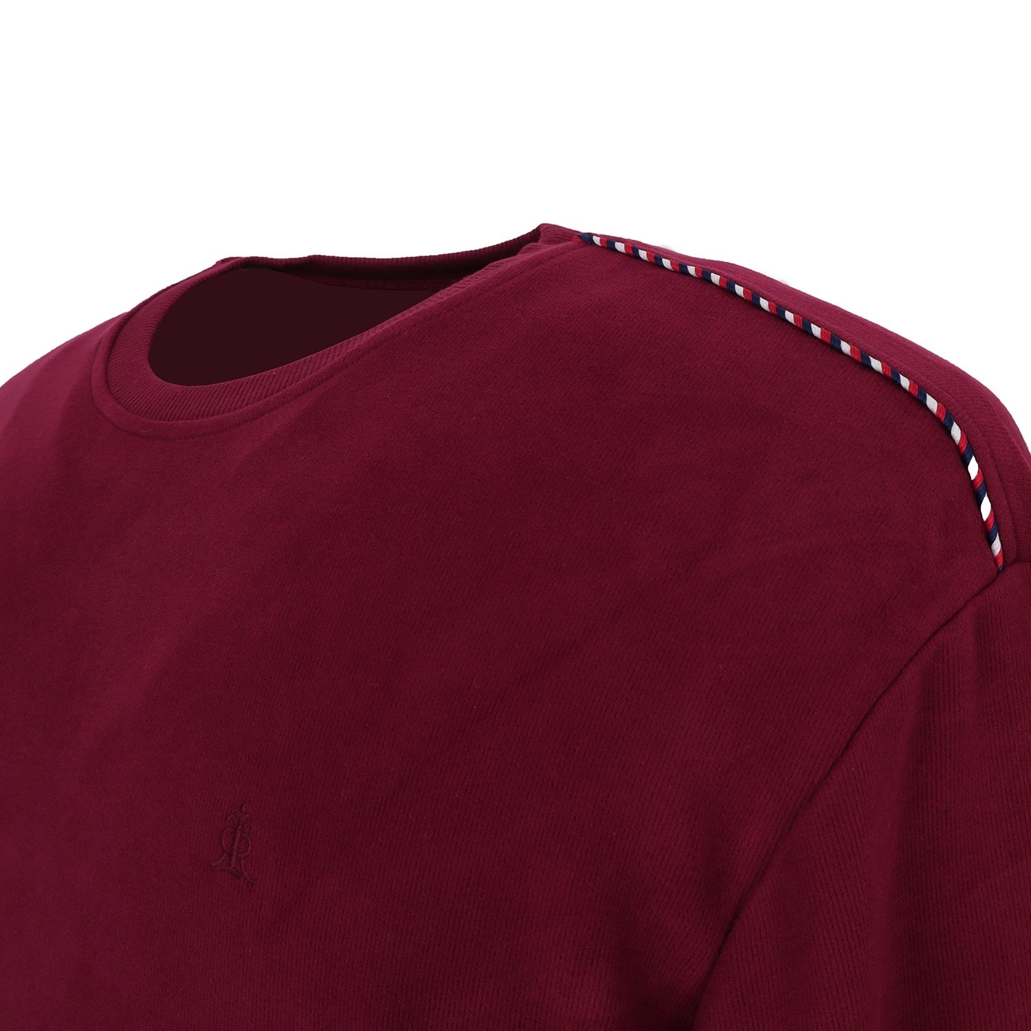 Büyük Beden Bisiklet Yaka Selanik Kazak - Bordo