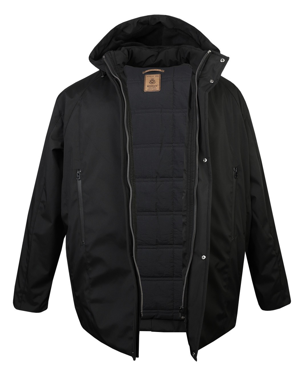 Plus Size Lined Softshell Coat Smoked
