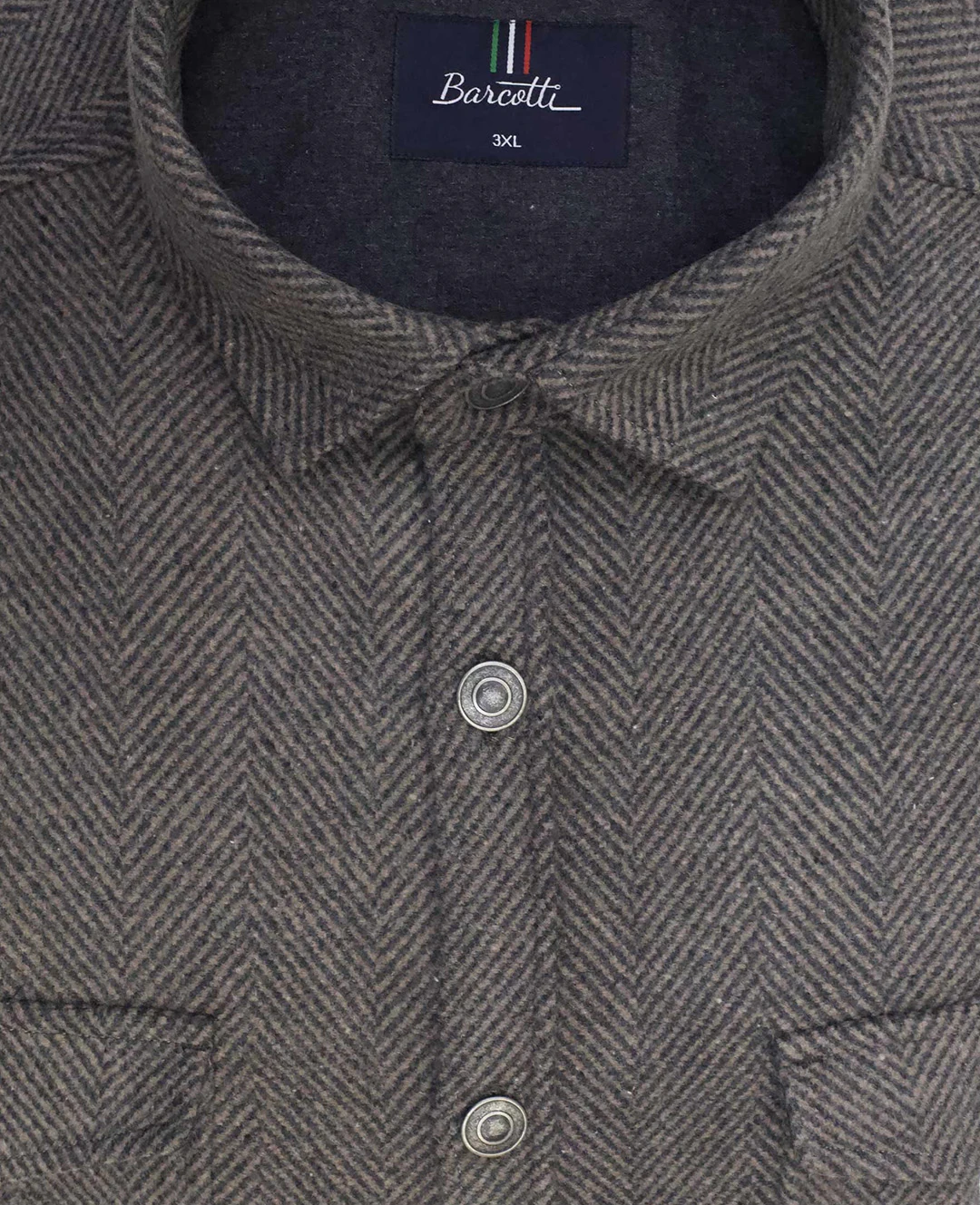 Büyük Beden Çift Cepli Pamuklu Örme Gömlek - Bej