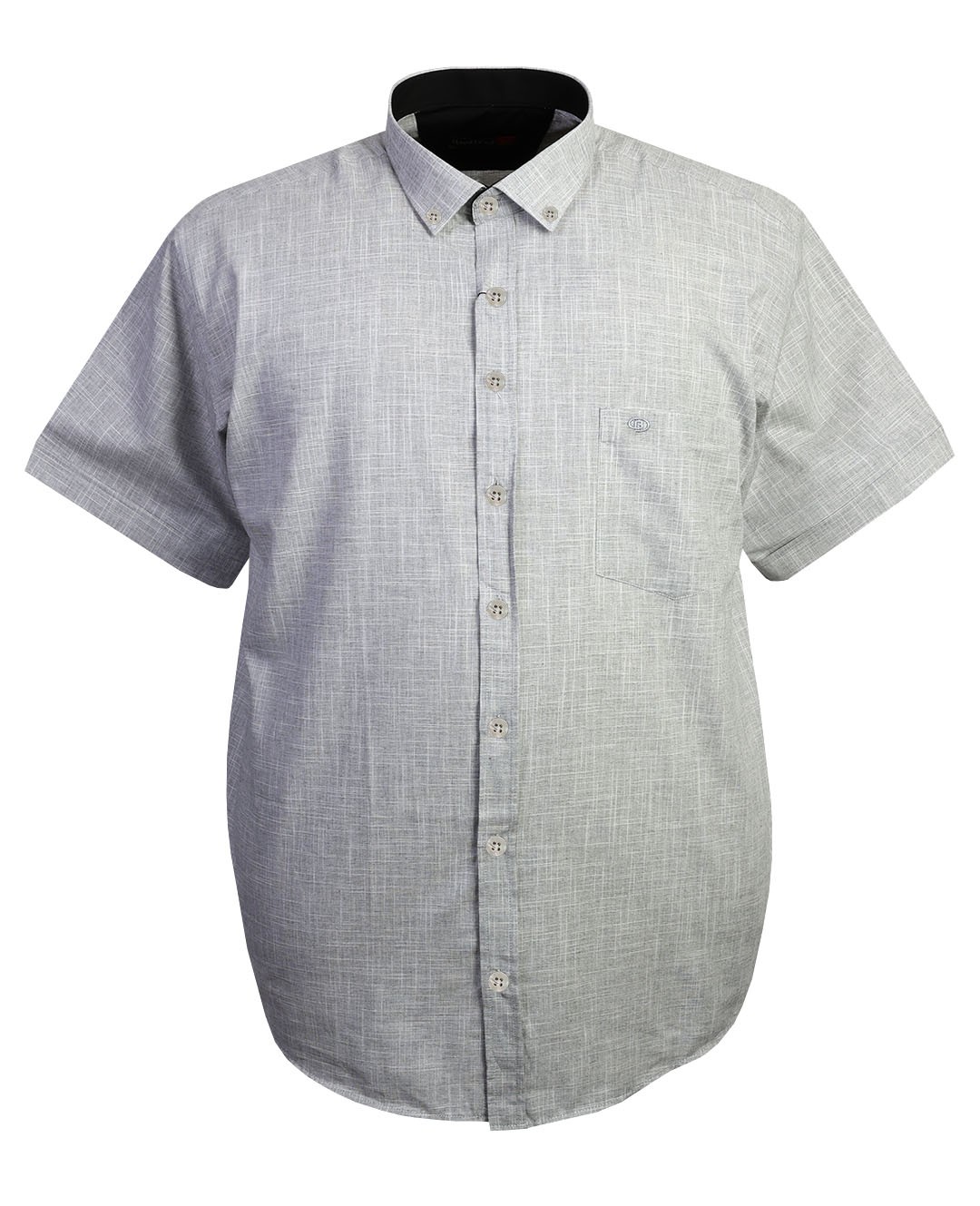 Süper Size Keten Gömlek Kısa Kol 8XL-12XL - Gri